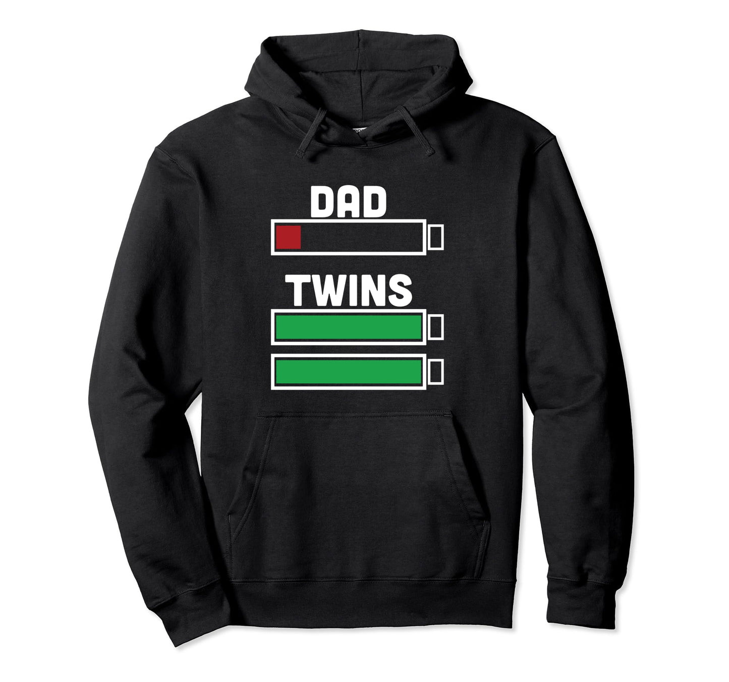 Dad Twins Battery Twins Fathers Day Dad Hoodie - Aesthetic Graphic Unisex - T-Shirt, Sweatshirt, Hoodie