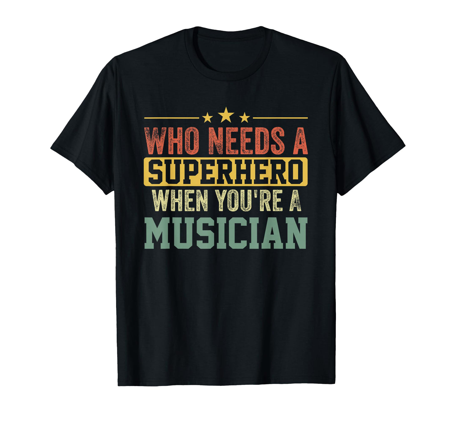 Funny Musician Superhero Dad T-Shirt - Novelty Apparel for Adults - T-Shirt, Sweatshirt, Hoodie