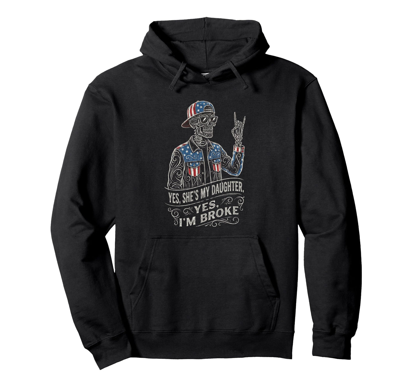 Skeleton Dad Daughter Matching Funny Dad Hoodie - Unique Graphic Men Women - T-Shirt, Sweatshirt, Hoodie