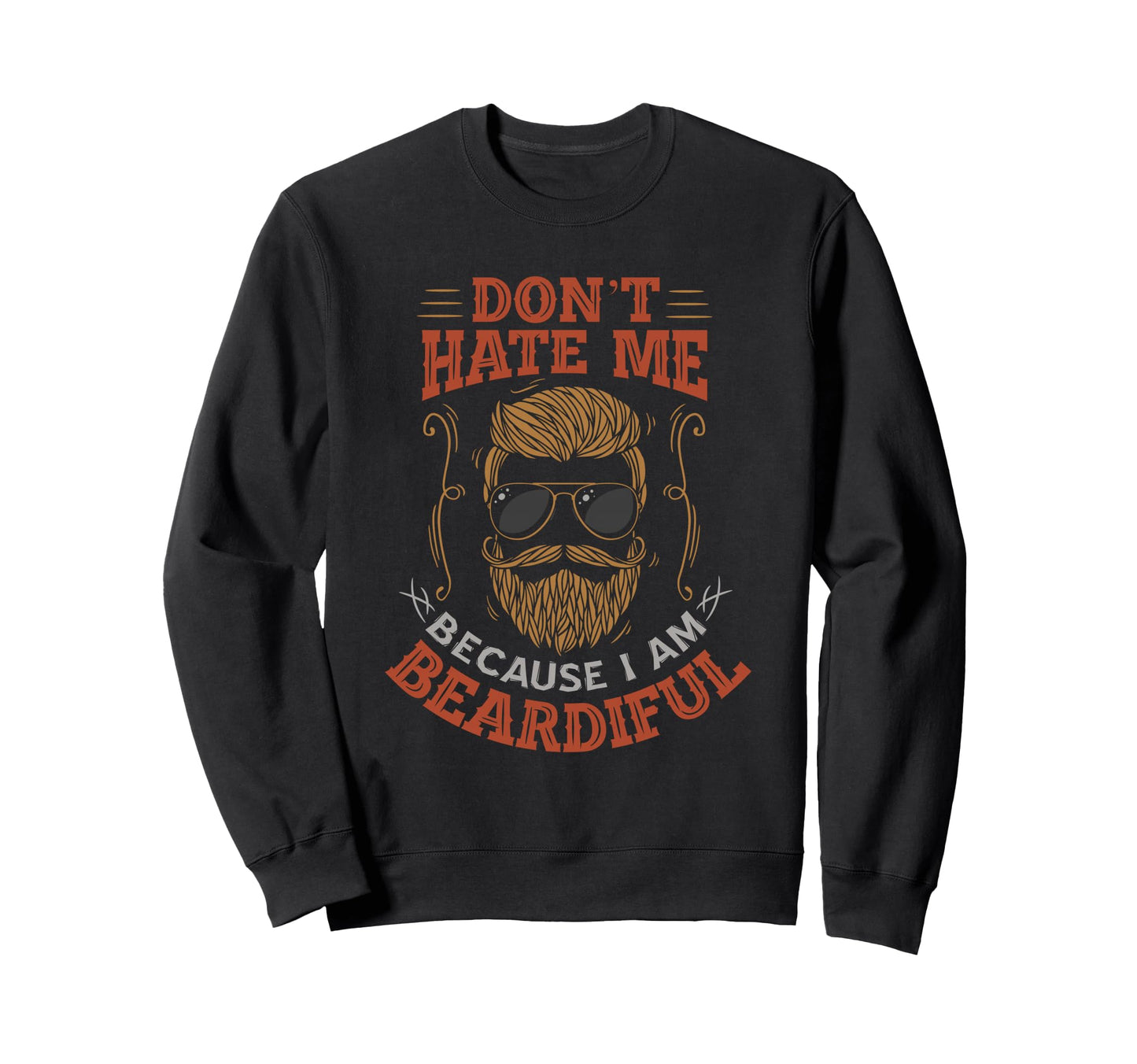 Bearded Daddy Mens Beard Bearded Sweatshirt - Custom Art Print for Adults - T-Shirt, Sweatshirt, Hoodie
