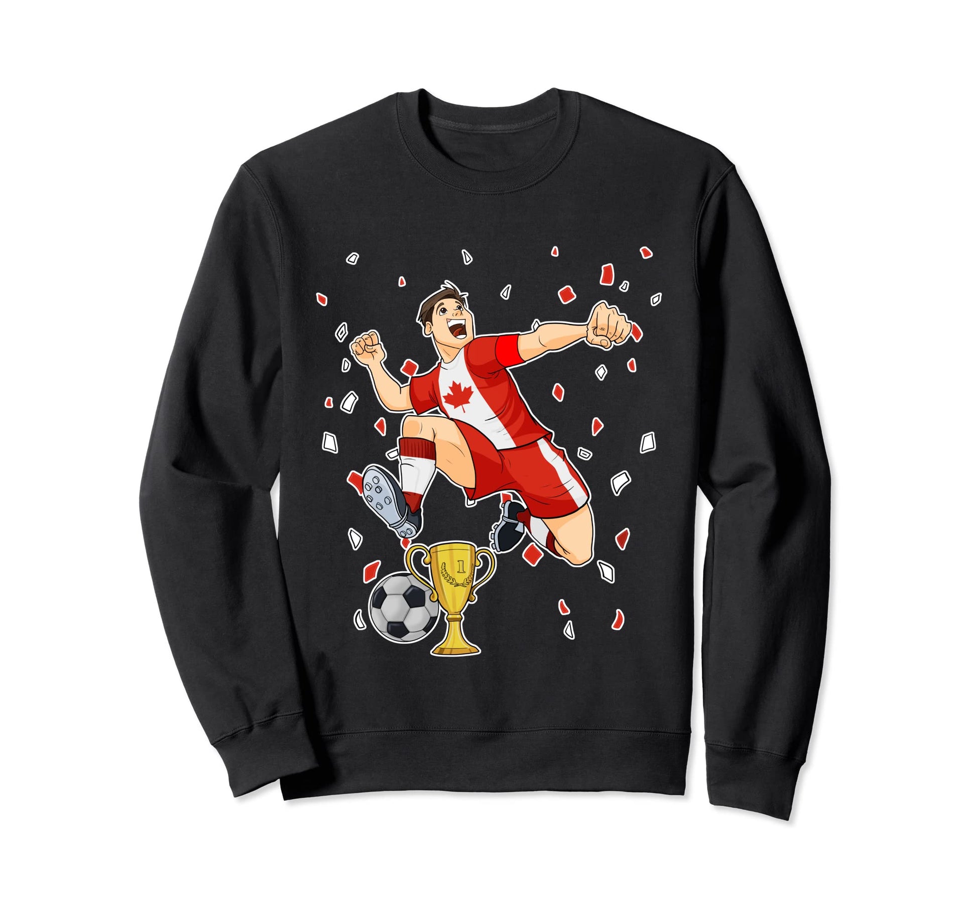 Canadian Flag Soccer Team I Soccer Sweatshirt - Streetwear Style Unisex - T-Shirt, Sweatshirt, Hoodie