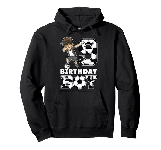 9Th Birthday Gift Soccer Birthday Party 9 Hoodie - Minimalist Print Unisex - T-Shirt, Sweatshirt, Hoodie
