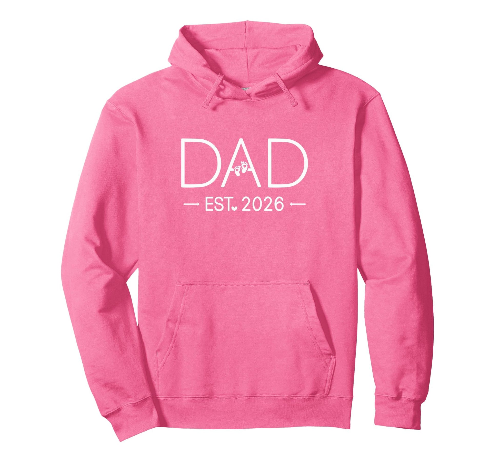 Dad Est 2026 New Dad Mom Matching Hoodie - Minimalist Print for Adults - T-Shirt, Sweatshirt, Hoodie