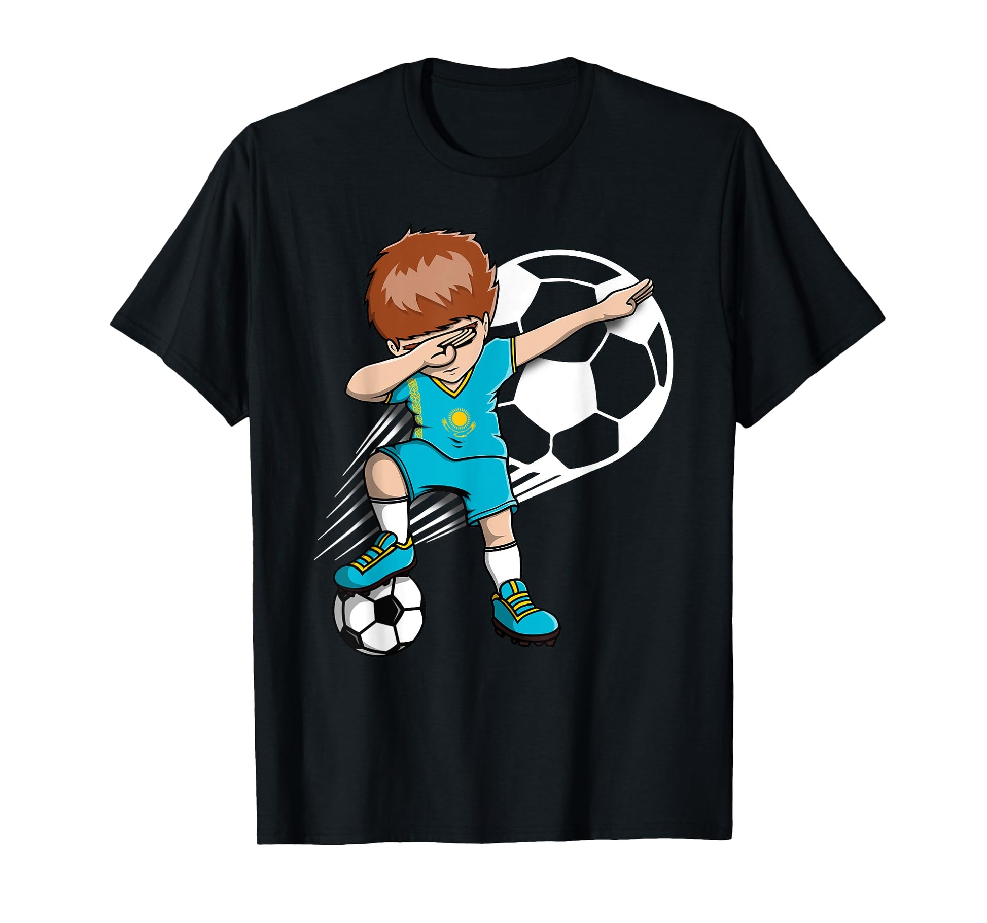 Dabbing Soccer Kazakhstan Fans T-Shirt - Fun Novelty Design Men Women - T-Shirt, Sweatshirt, Hoodie
