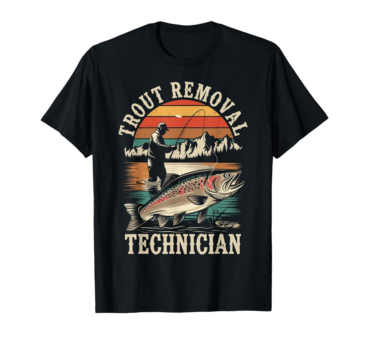 Funny Fisherman Trout Fly Fishing T-Shirt - Custom Art Print Men Women - T-Shirt, Sweatshirt, Hoodie