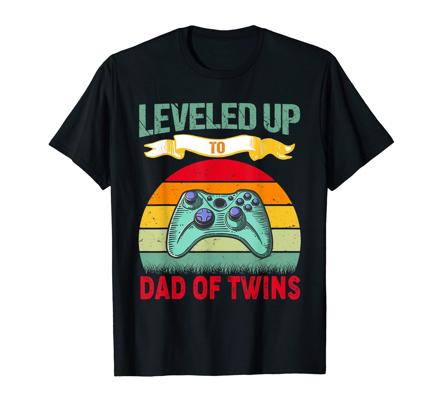 Leveled Up To Dad Twins Game T-Shirt - Fun Novelty Design for Adults - T-Shirt, Sweatshirt, Hoodie