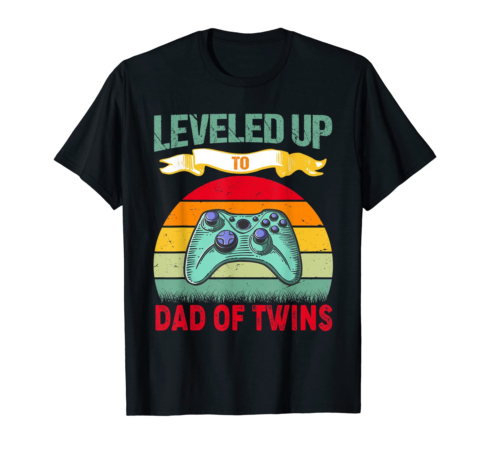 Leveled Up To Dad Twins Game T-Shirt - Fun Novelty Design for Adults - T-Shirt, Sweatshirt, Hoodie