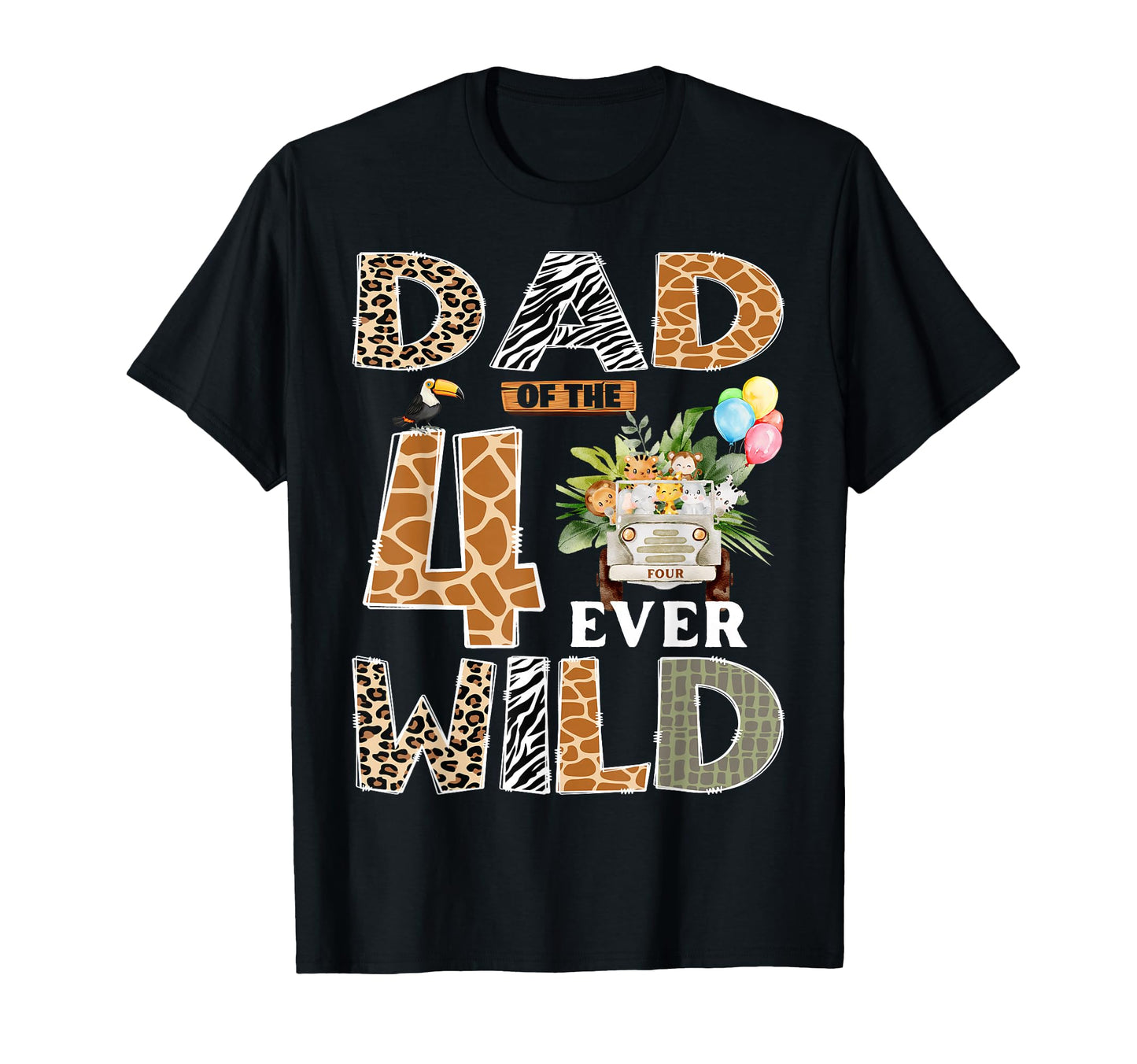 Dad Four Ever Wild Safari 4Th T-Shirt - Aesthetic Graphic for Adults - T-Shirt, Sweatshirt, Hoodie
