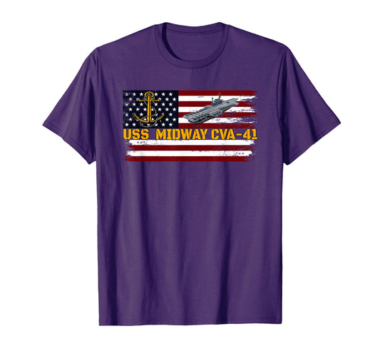 Aircraft Carrier Uss Midway Cva 41 T-Shirt - Fun Novelty Design Men Women - T-Shirt, Sweatshirt, Hoodie