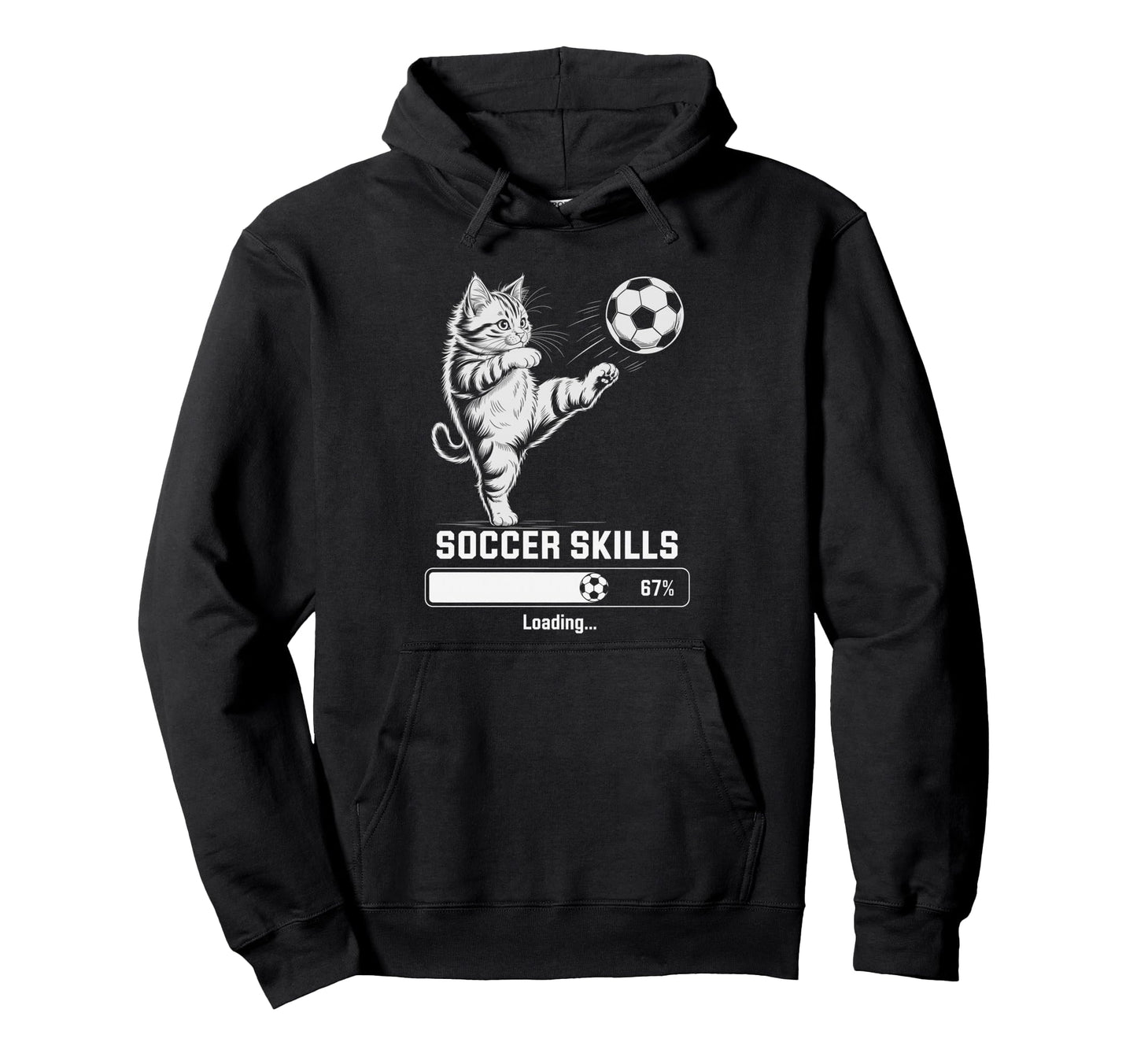 Kawaii Soccer Skills Loading Cat Mom Hoodie - Streetwear Style Men Women - T-Shirt, Sweatshirt, Hoodie