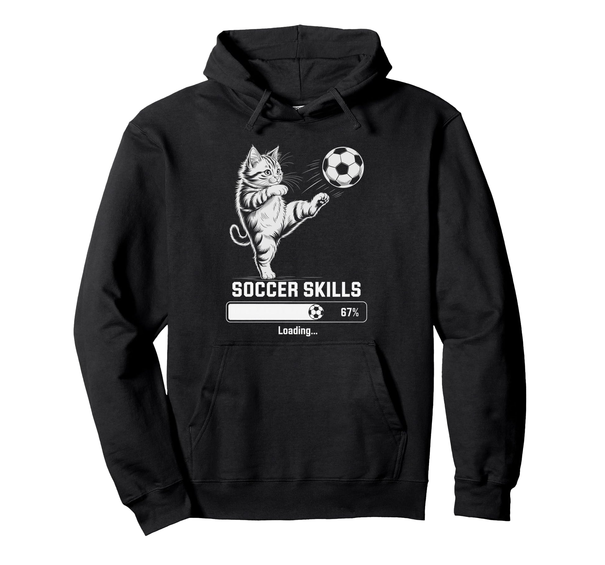 Kawaii Soccer Skills Loading Cat Mom Hoodie - Streetwear Style Men Women - T-Shirt, Sweatshirt, Hoodie