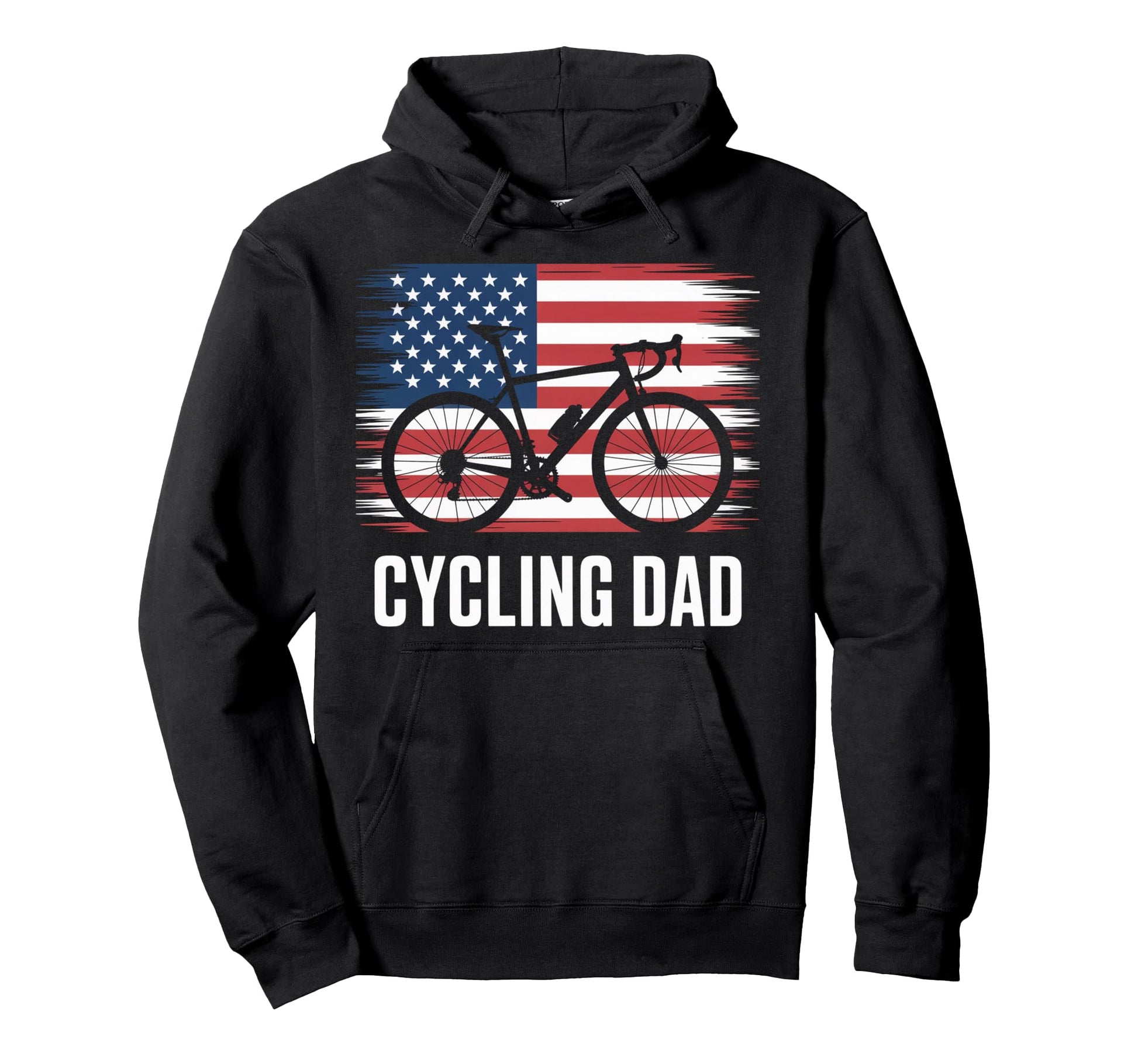 Cycling Dad American Flag Road Bike Hoodie - Trendy Graphic for Adults - T-Shirt, Sweatshirt, Hoodie