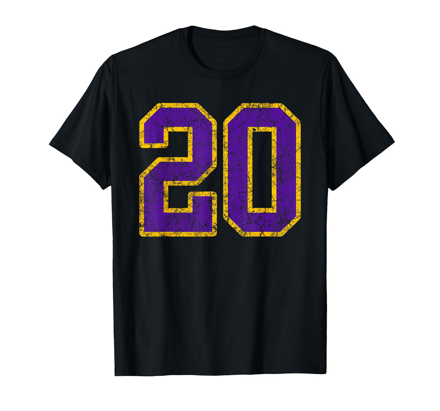 Purple Gold Number 20 Jersey Player T-Shirt - Custom Art Print Unisex - T-Shirt, Sweatshirt, Hoodie