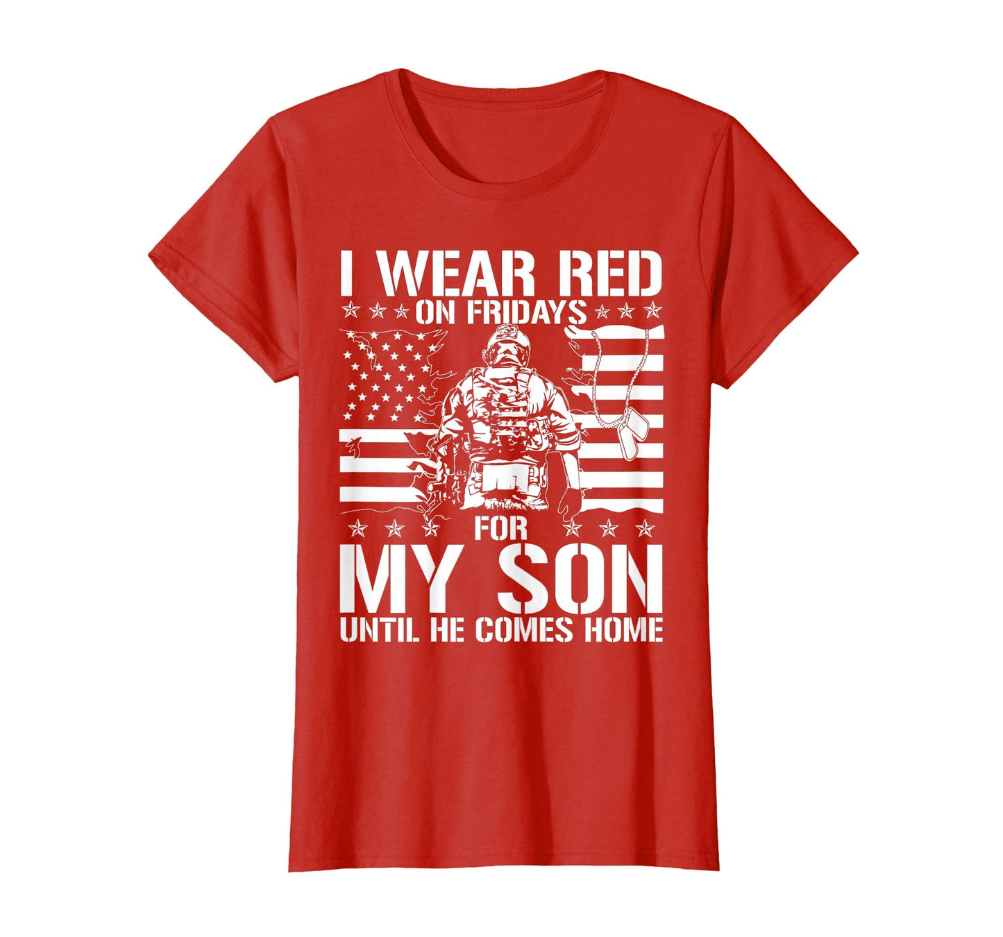 I Wear Red Fridays My Son American T-Shirt - Minimalist Print for Adults - T-Shirt, Sweatshirt, Hoodie