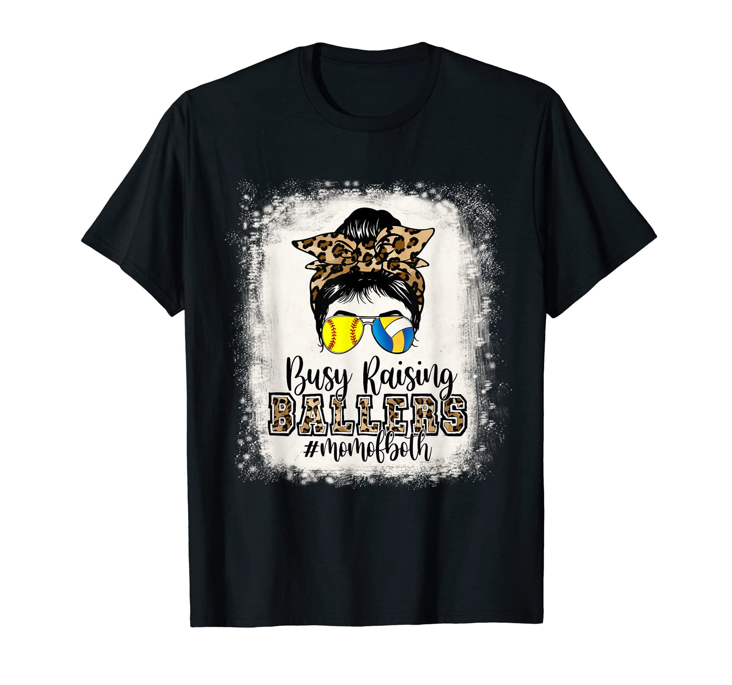 Busy Raising Ballers Mom Both Softball T-Shirt - Novelty Apparel Unisex - T-Shirt, Sweatshirt, Hoodie