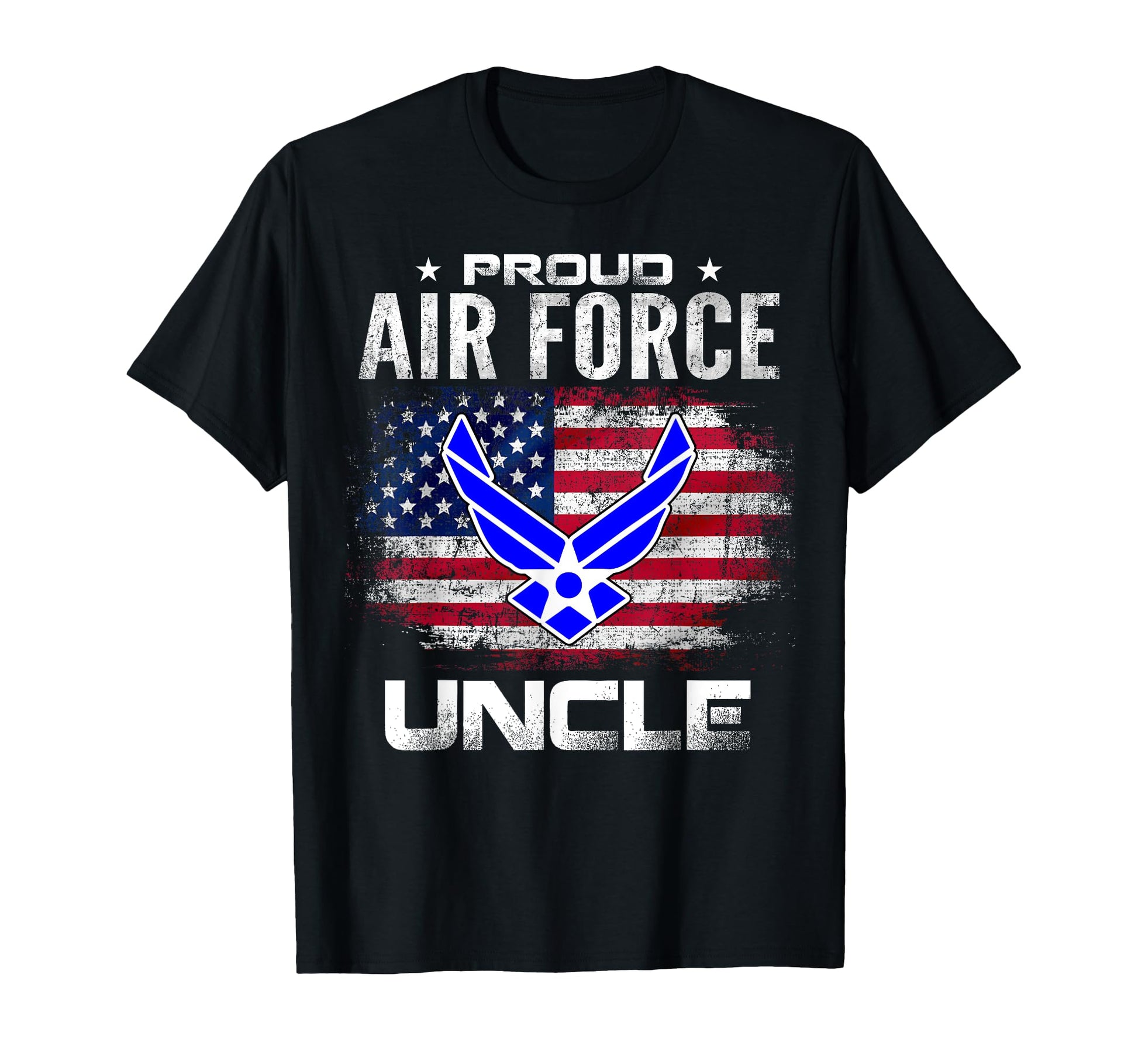 Proud Air Force Uncle American Flag Gift T-Shirt - Minimalist Print Unisex - T-Shirt, Sweatshirt, Hoodie