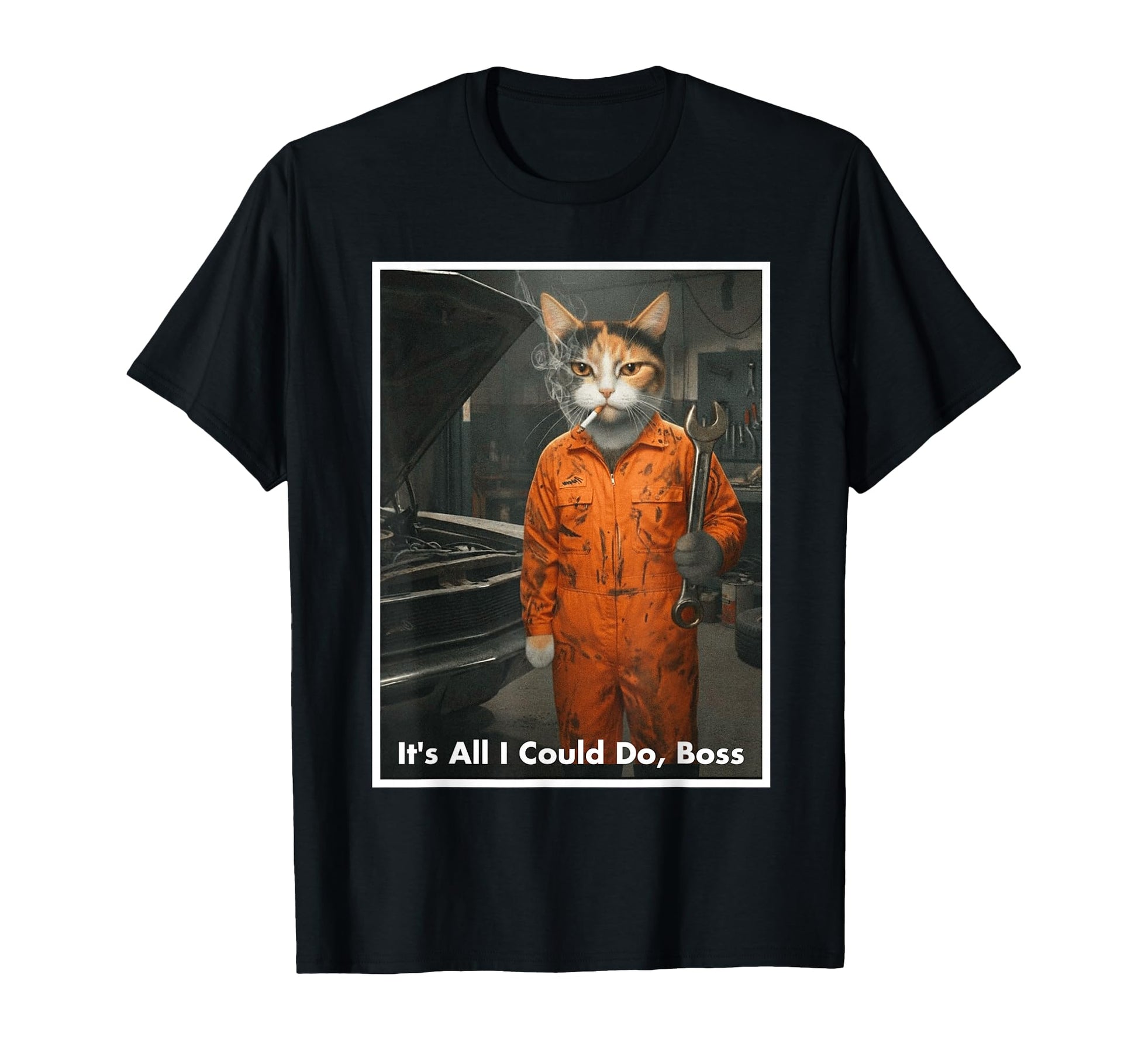 Mechanic Cat Lover Cat Meme Funny T-Shirt - Aesthetic Graphic for Adults - T-Shirt, Sweatshirt, Hoodie