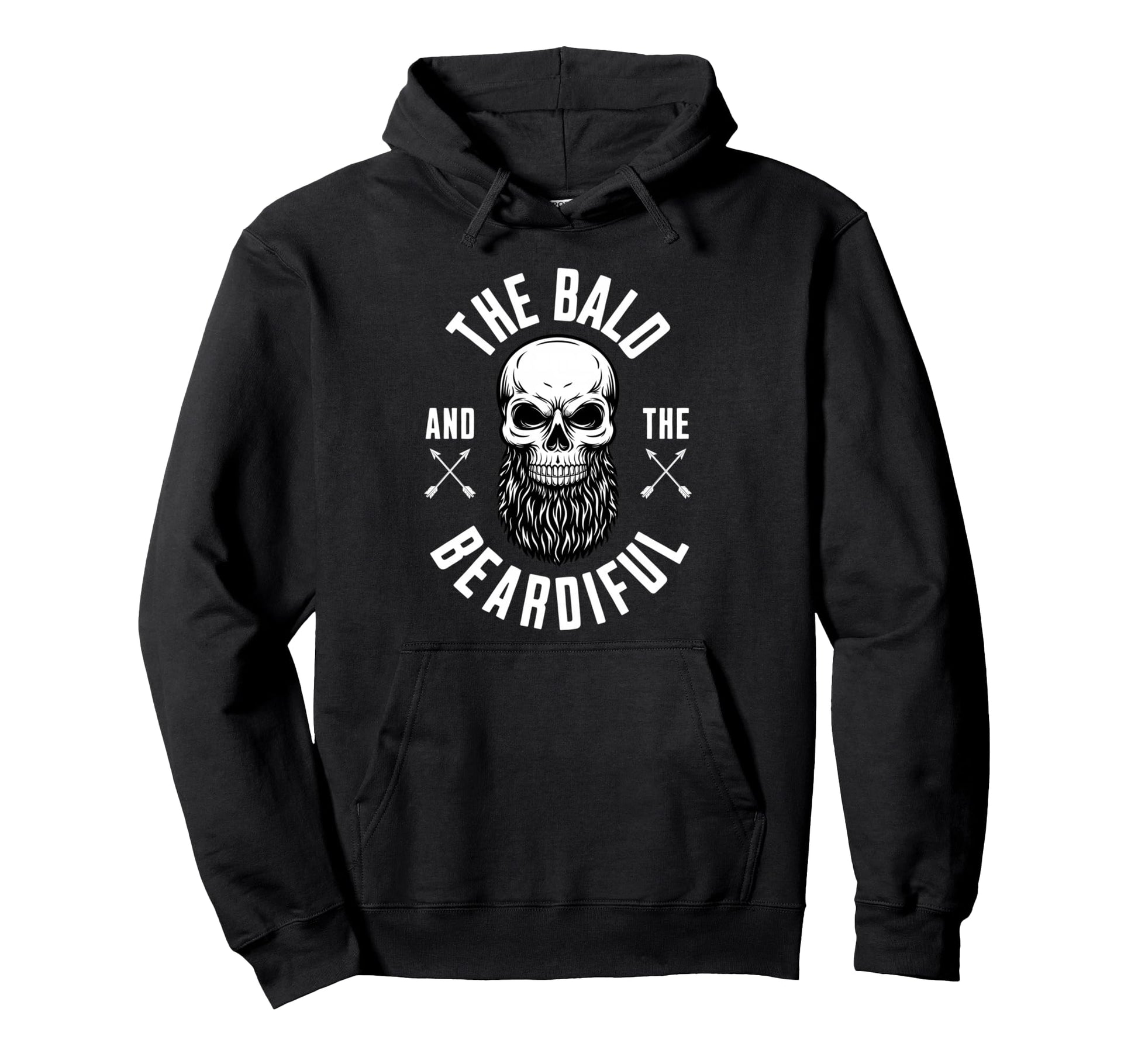 Bald And Beardiful Funny Beard Hoodie - Minimalist Print for Adults - T-Shirt, Sweatshirt, Hoodie
