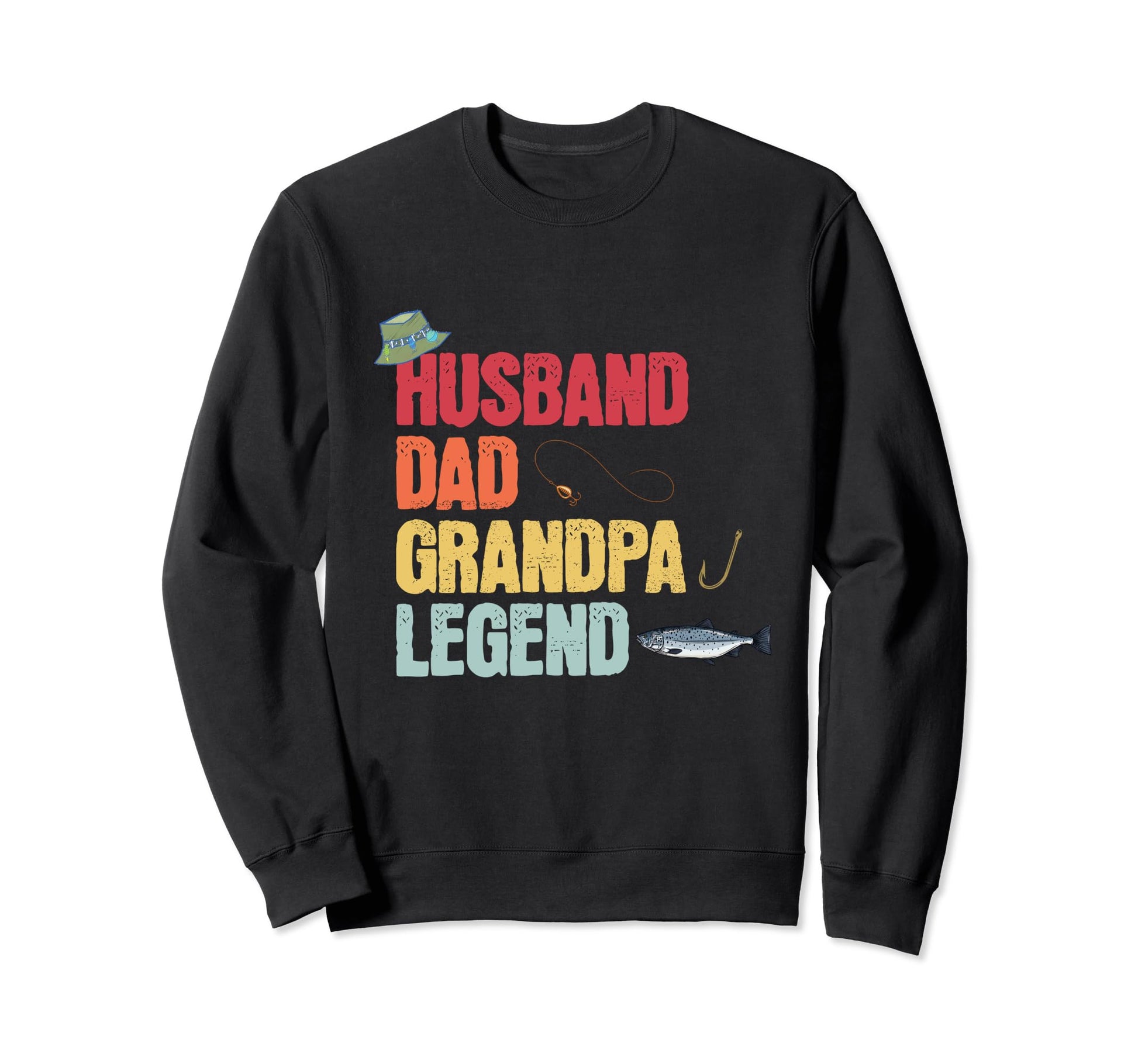 Fishing Husband Dad Grandpa Legend Sweatshirt - Minimalist Print Unisex - T-Shirt, Sweatshirt, Hoodie