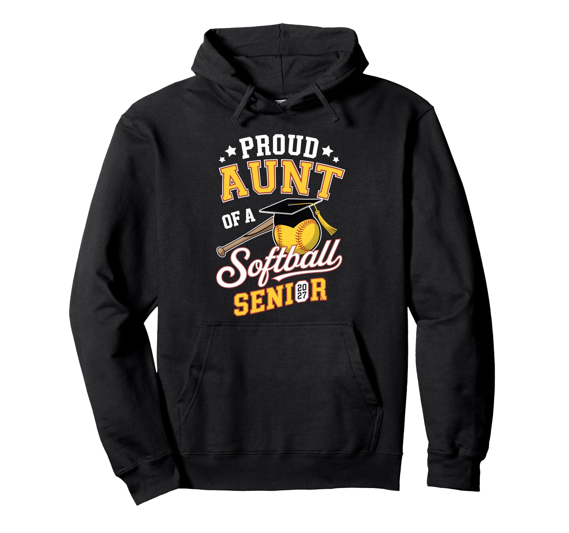 Proud Aunt Softball Senior 2027 Graduate Hoodie - Trendy Graphic Unisex - T-Shirt, Sweatshirt, Hoodie