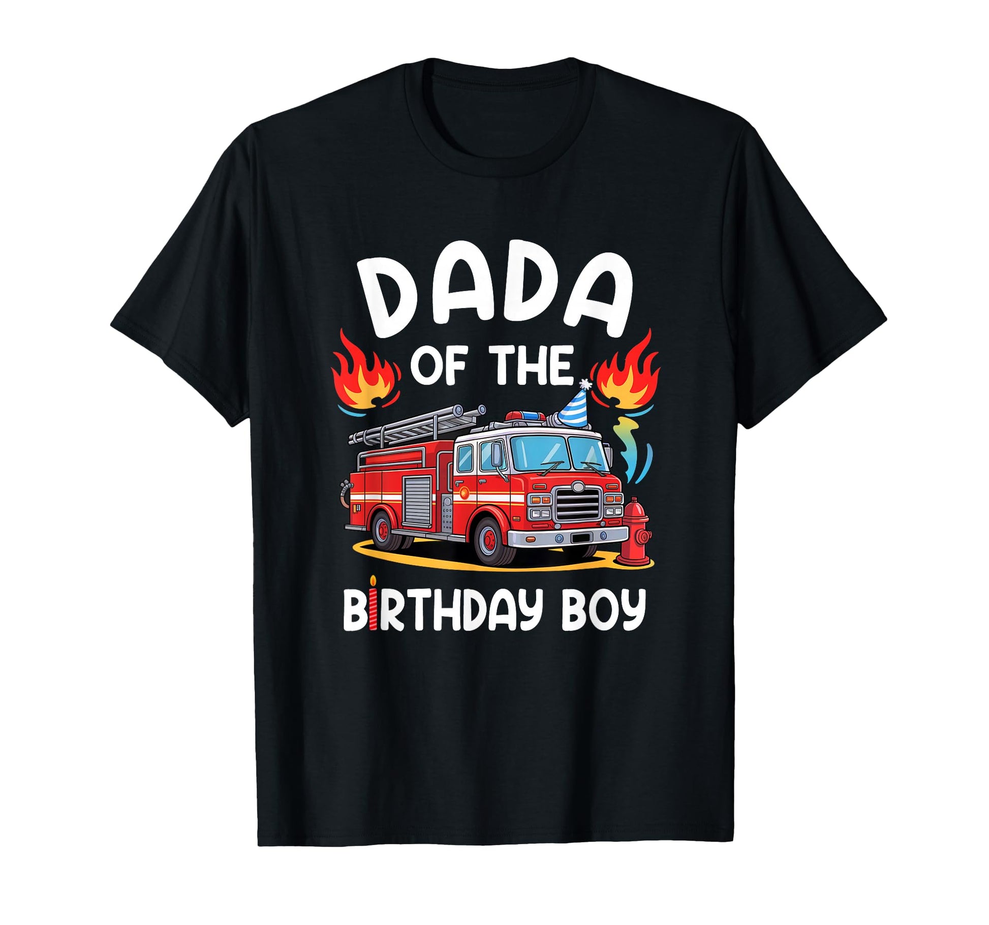 Dada Birthday Fire Truck Firefighter T-Shirt - Trendy Graphic Men Women - T-Shirt, Sweatshirt, Hoodie
