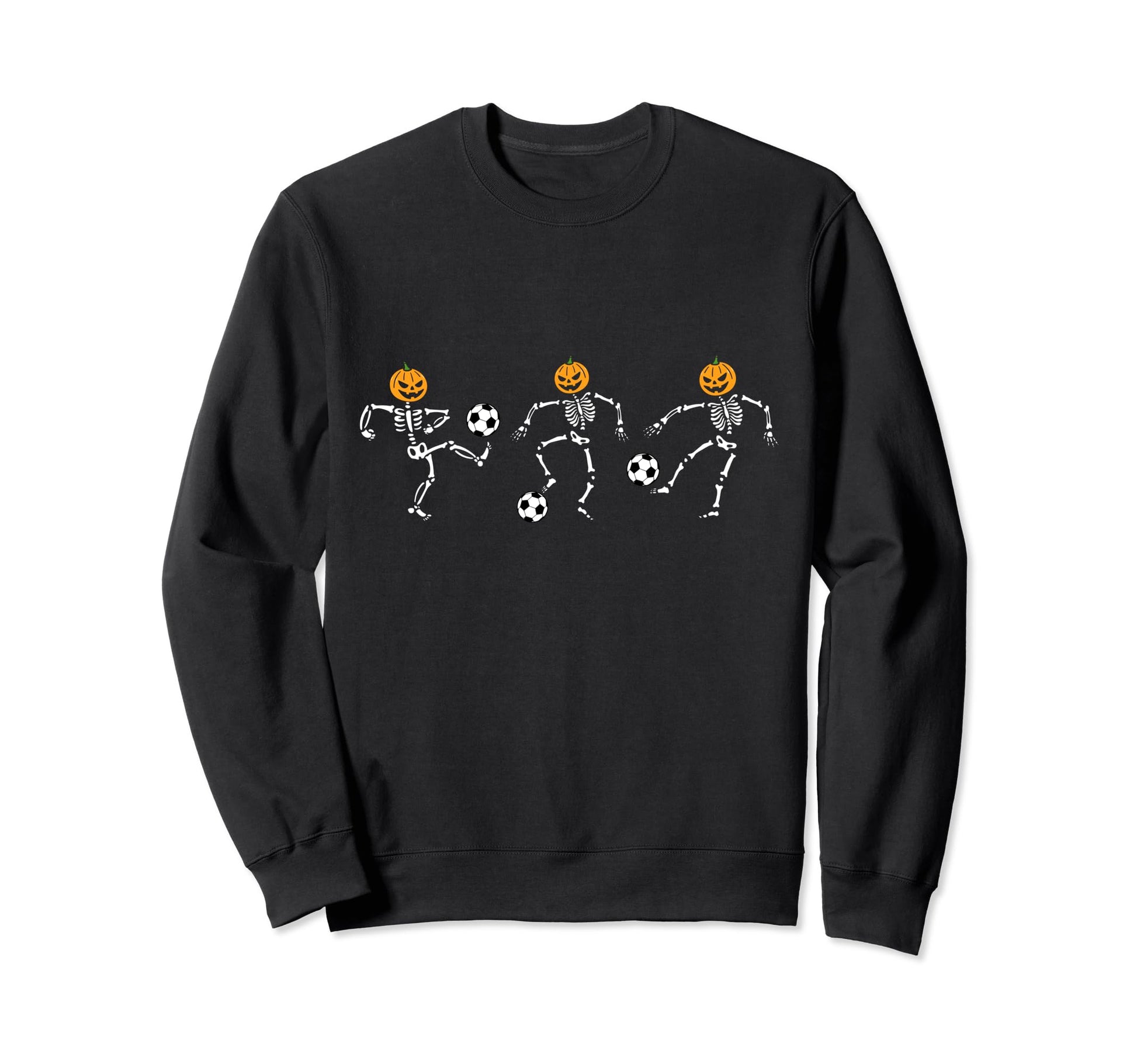 Pumpkin Skeleton Squad Soccer Player Sweatshirt - Graphic Print Men Women - T-Shirt, Sweatshirt, Hoodie