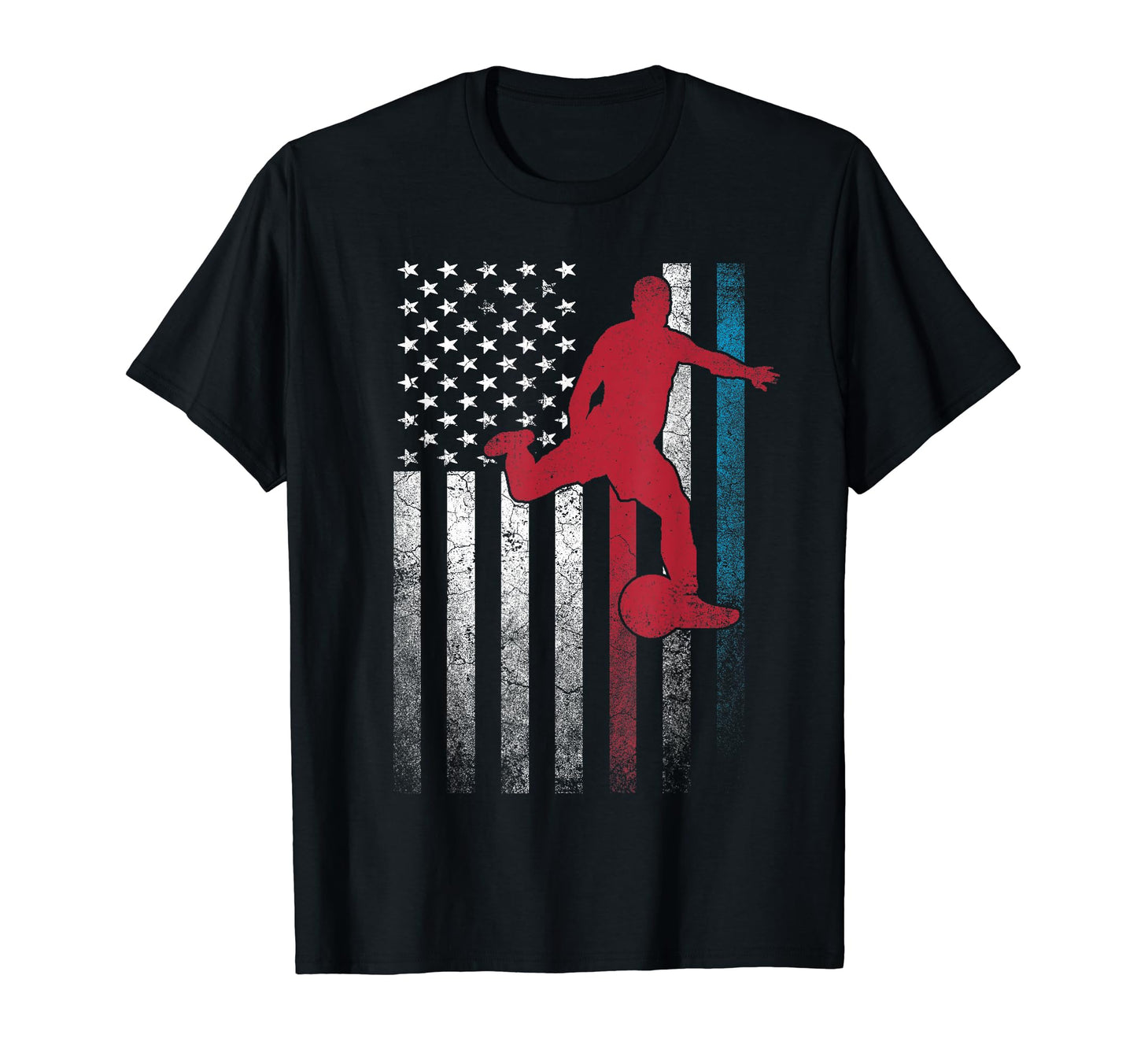 Ball Soccer 4Th July American Flag Usa T-Shirt - Trendy Graphic Unisex - T-Shirt, Sweatshirt, Hoodie