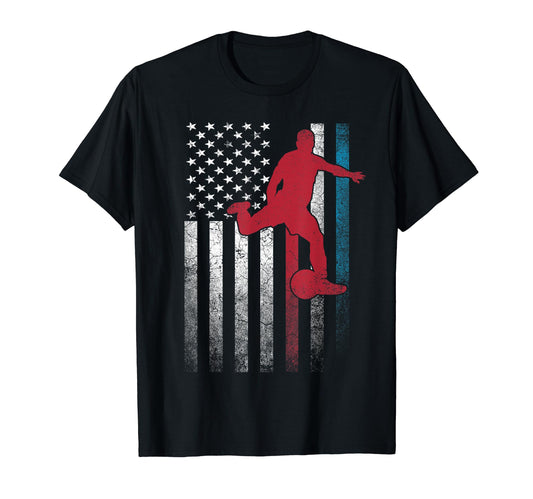 Ball Soccer 4Th July American Flag Usa T-Shirt - Trendy Graphic Unisex - T-Shirt, Sweatshirt, Hoodie