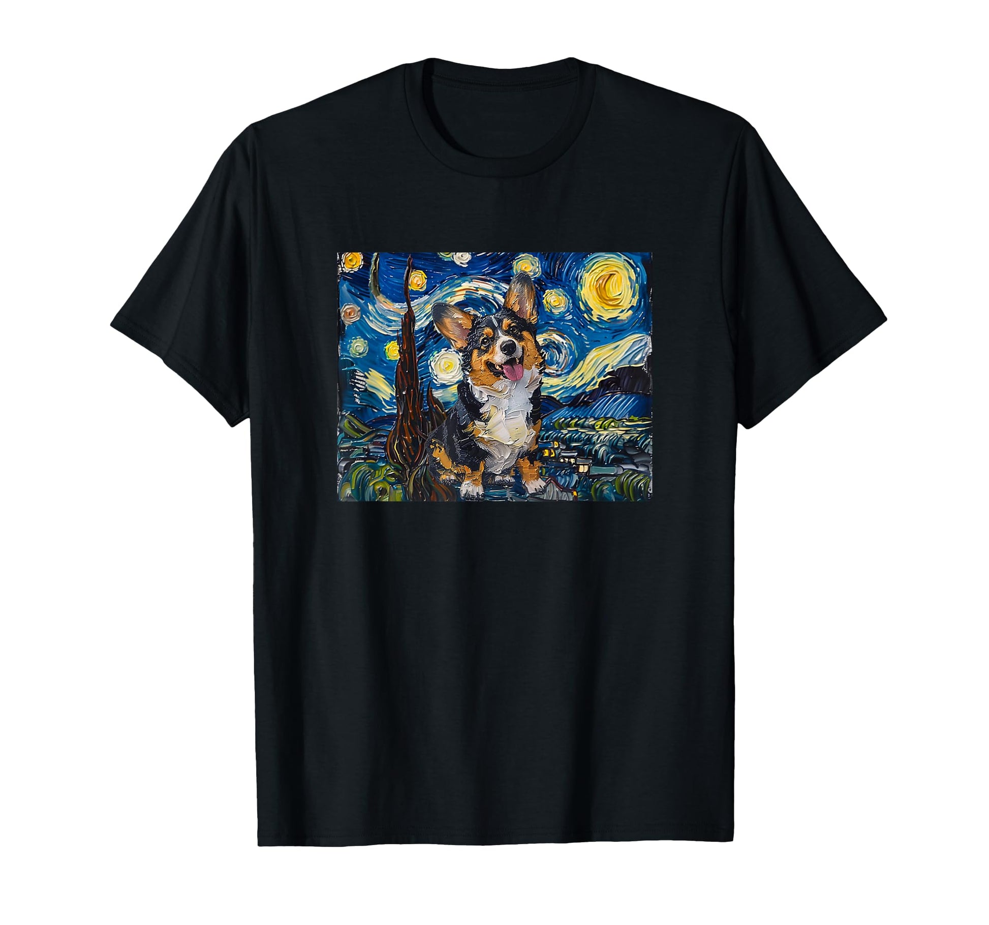 Funny Starry Night Black Tricolor T-Shirt - Streetwear Style for Adults - T-Shirt, Sweatshirt, Hoodie