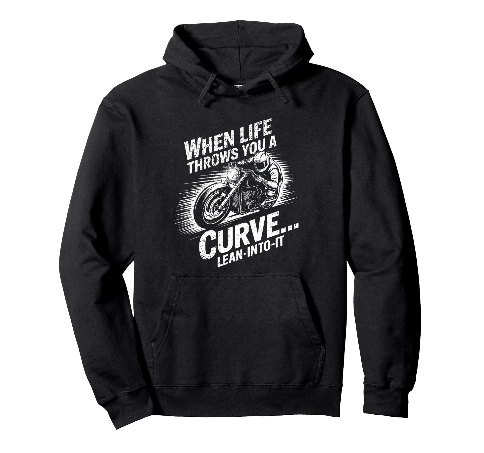 When Life Throws You Curve Lean Into It Hoodie - Unique Graphic for Adults - T-Shirt, Sweatshirt, Hoodie