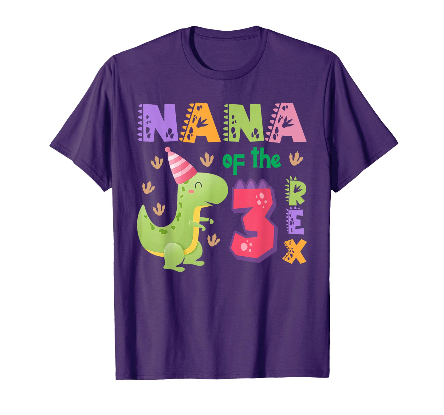 Nana Three Rex Birthday Dinosaur T-Shirt - Fun Novelty Design Unisex - T-Shirt, Sweatshirt, Hoodie