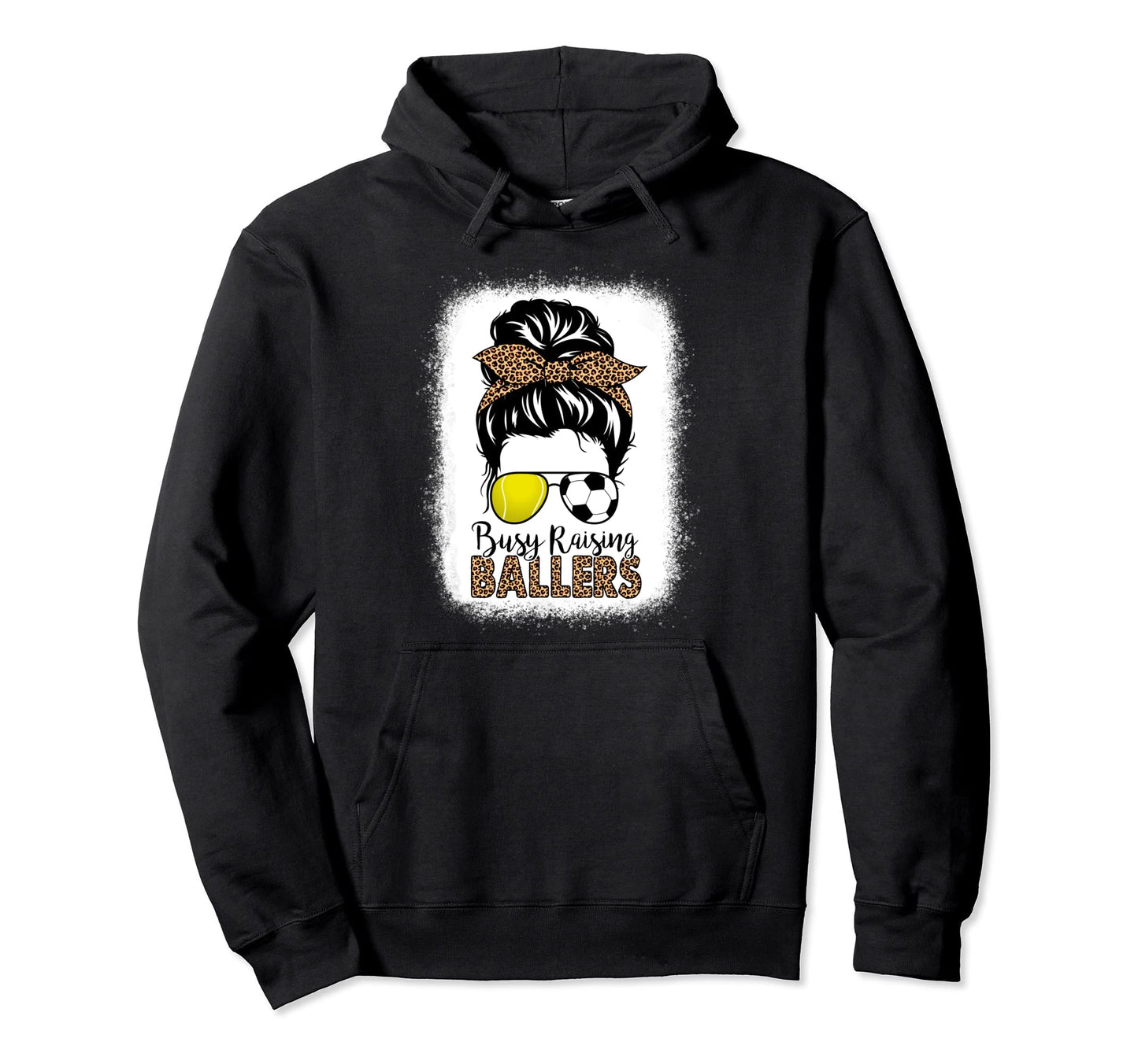 Busy Raising Ballers Soccer And Tennis Hoodie - Novelty Apparel for Adults - T-Shirt, Sweatshirt, Hoodie