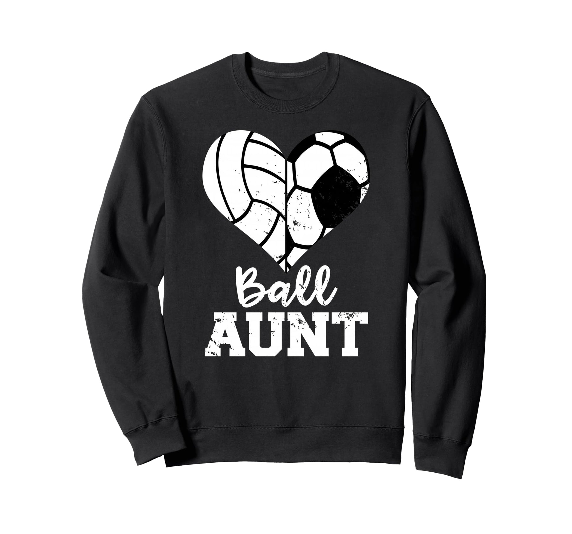 Ball Aunt Heart Funny Soccer Sweatshirt - Trendy Graphic for Adults - T-Shirt, Sweatshirt, Hoodie