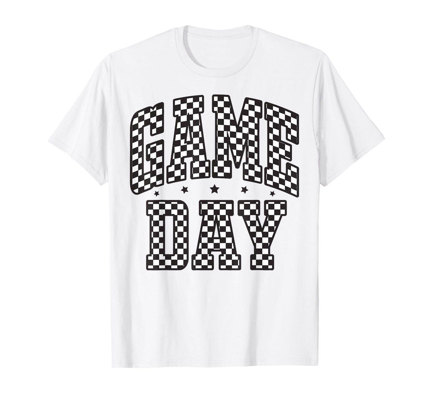 Funny Checkered Game Day Football Black T-Shirt - Custom Art Print Unisex - T-Shirt, Sweatshirt, Hoodie