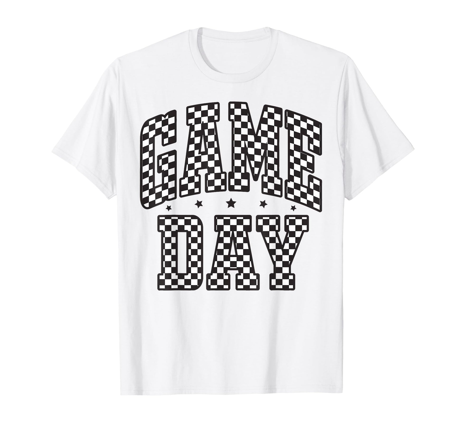 Funny Checkered Game Day Football Black T-Shirt - Custom Art Print Unisex - T-Shirt, Sweatshirt, Hoodie