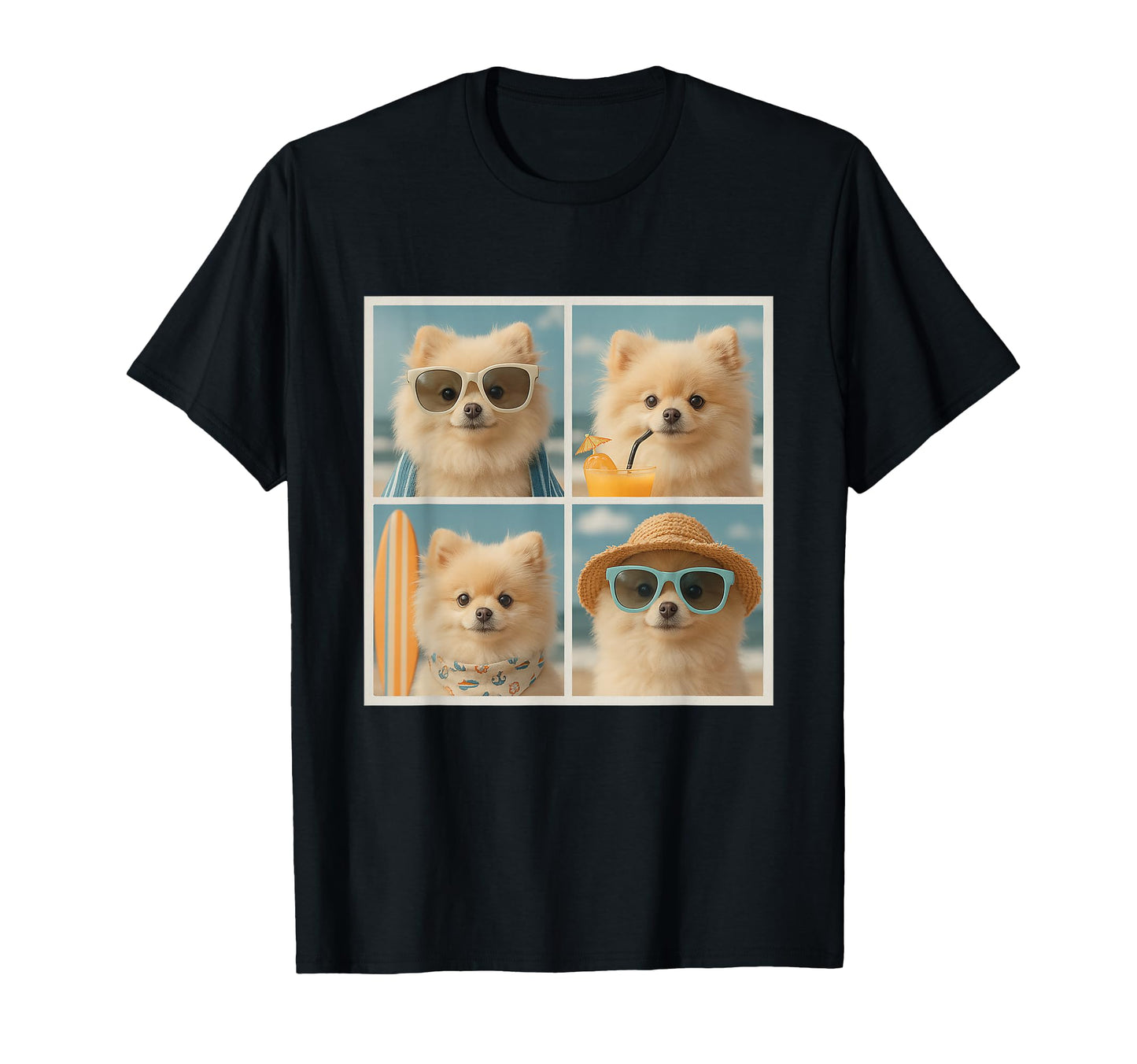 Pomeranians Sunglasses Dogs Summer T-Shirt - Unique Graphic Men Women - T-Shirt, Sweatshirt, Hoodie