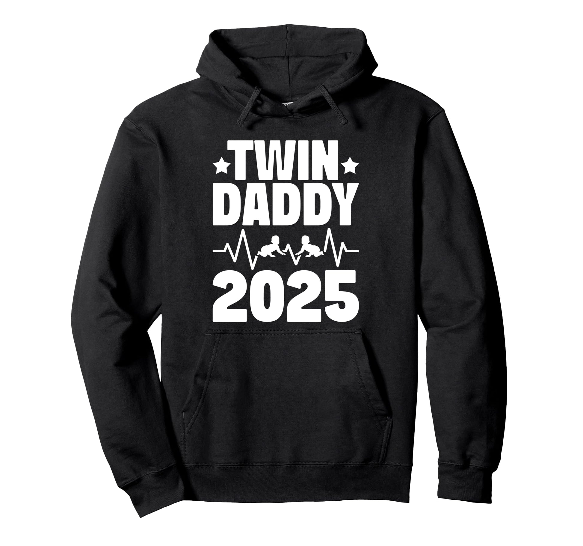 Twin Daddy 2025 Dad Twins Fathers Day Hoodie - Unique Graphic for Adults - T-Shirt, Sweatshirt, Hoodie