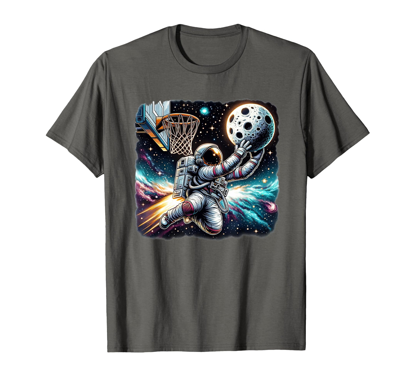 Astronaut Slam Dunking Moon T-Shirt - Casual Everyday Wear for Adults - T-Shirt, Sweatshirt, Hoodie