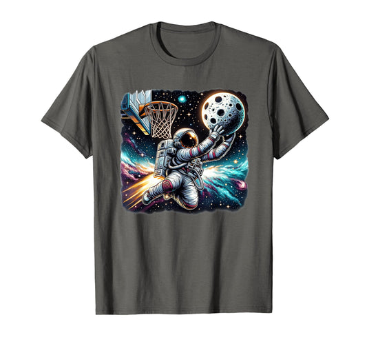 Astronaut Slam Dunking Moon T-Shirt - Casual Everyday Wear for Adults - T-Shirt, Sweatshirt, Hoodie