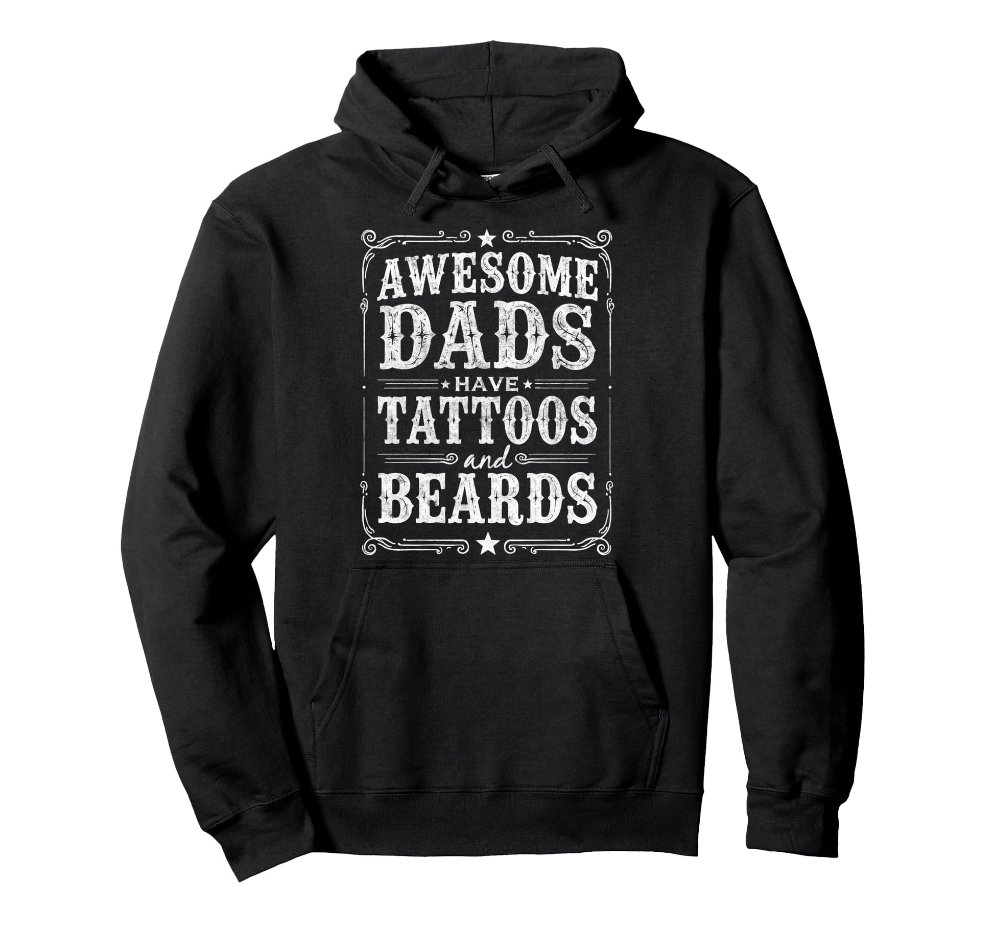 Awesome Dads Have Tattoos And Beards Hoodie - Graphic Print for Adults - T-Shirt, Sweatshirt, Hoodie