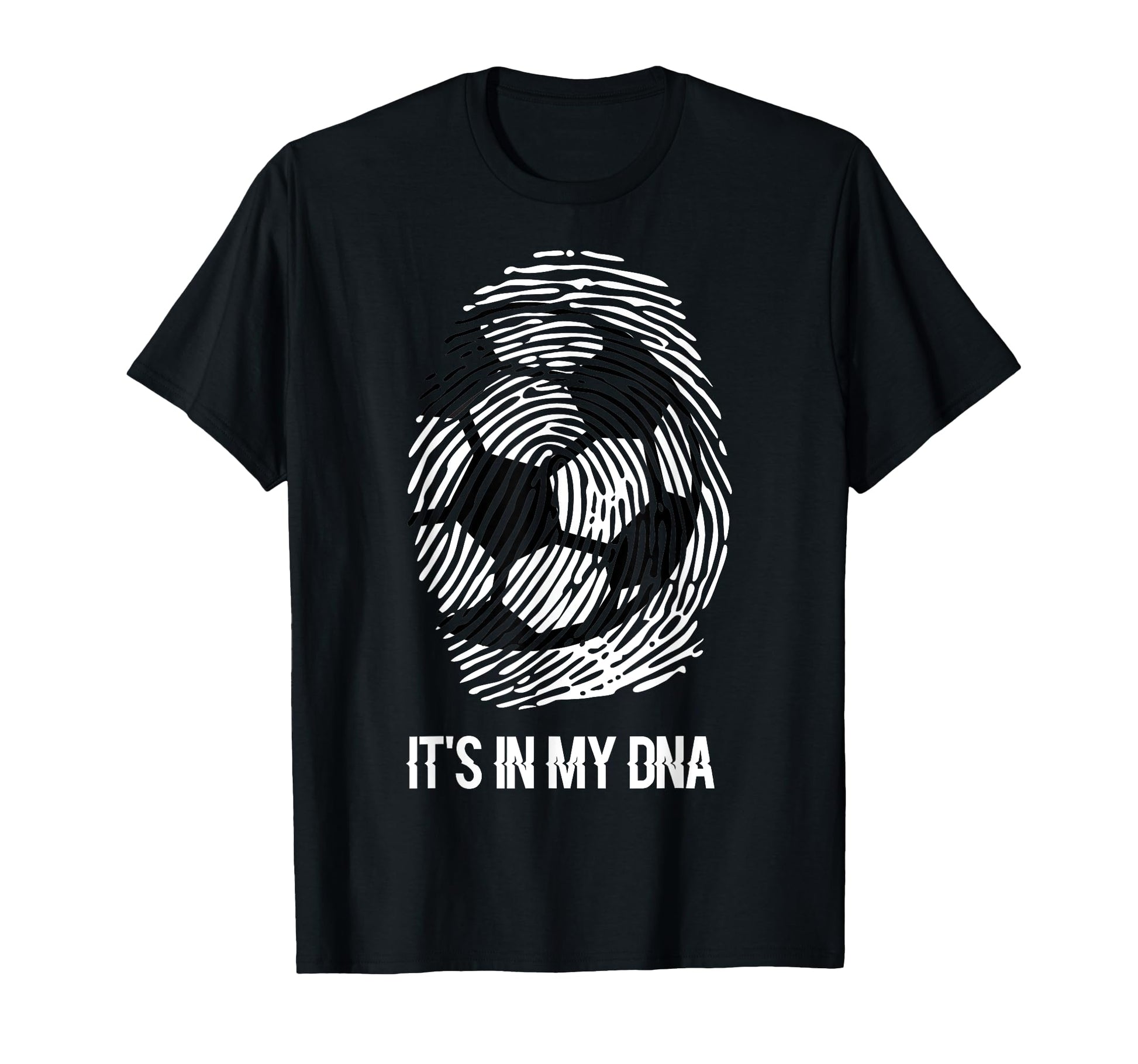 Soccer Its My Dna Soccer Thumbprint T-Shirt - Custom Art Print Unisex - T-Shirt, Sweatshirt, Hoodie