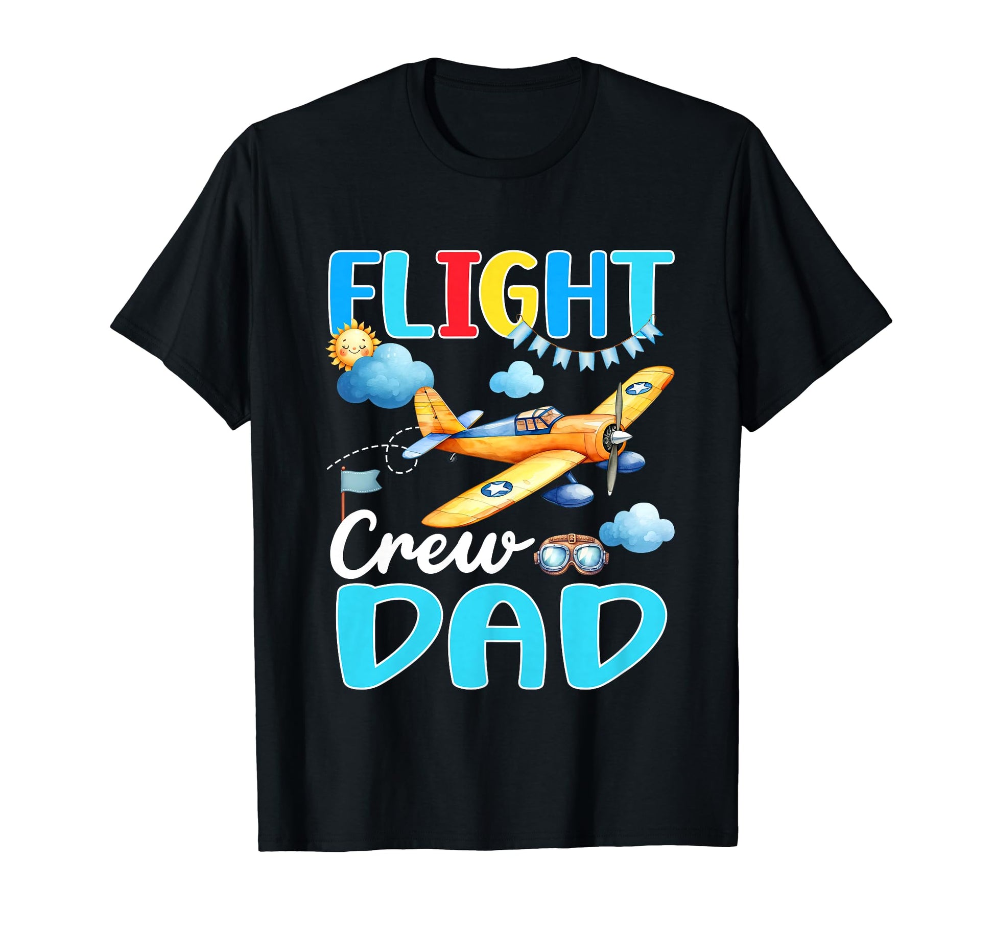 Flight Crew Dad Birthday Squad Airplane T-Shirt - Unique Graphic Men Women - T-Shirt, Sweatshirt, Hoodie