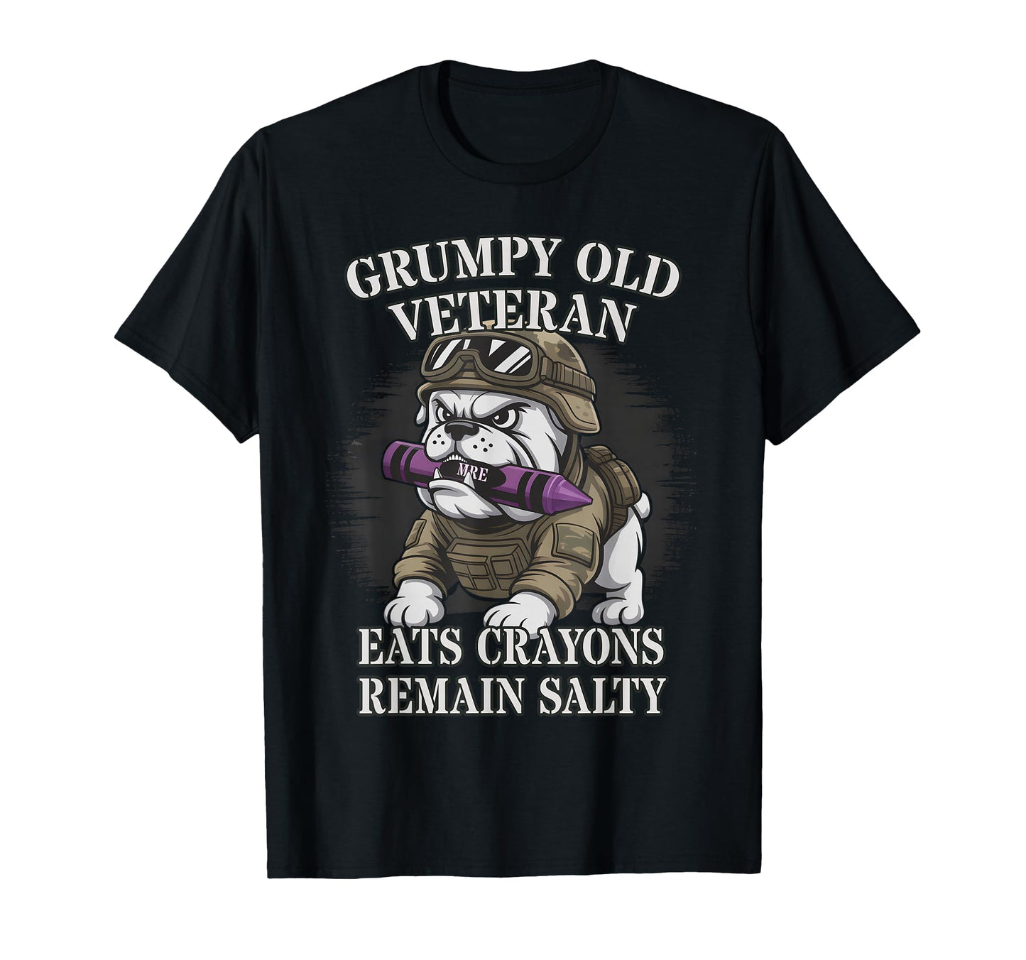 Grumpy Old Veteran Eat Crayons Salty T-Shirt - Novelty Apparel for Adults - T-Shirt, Sweatshirt, Hoodie