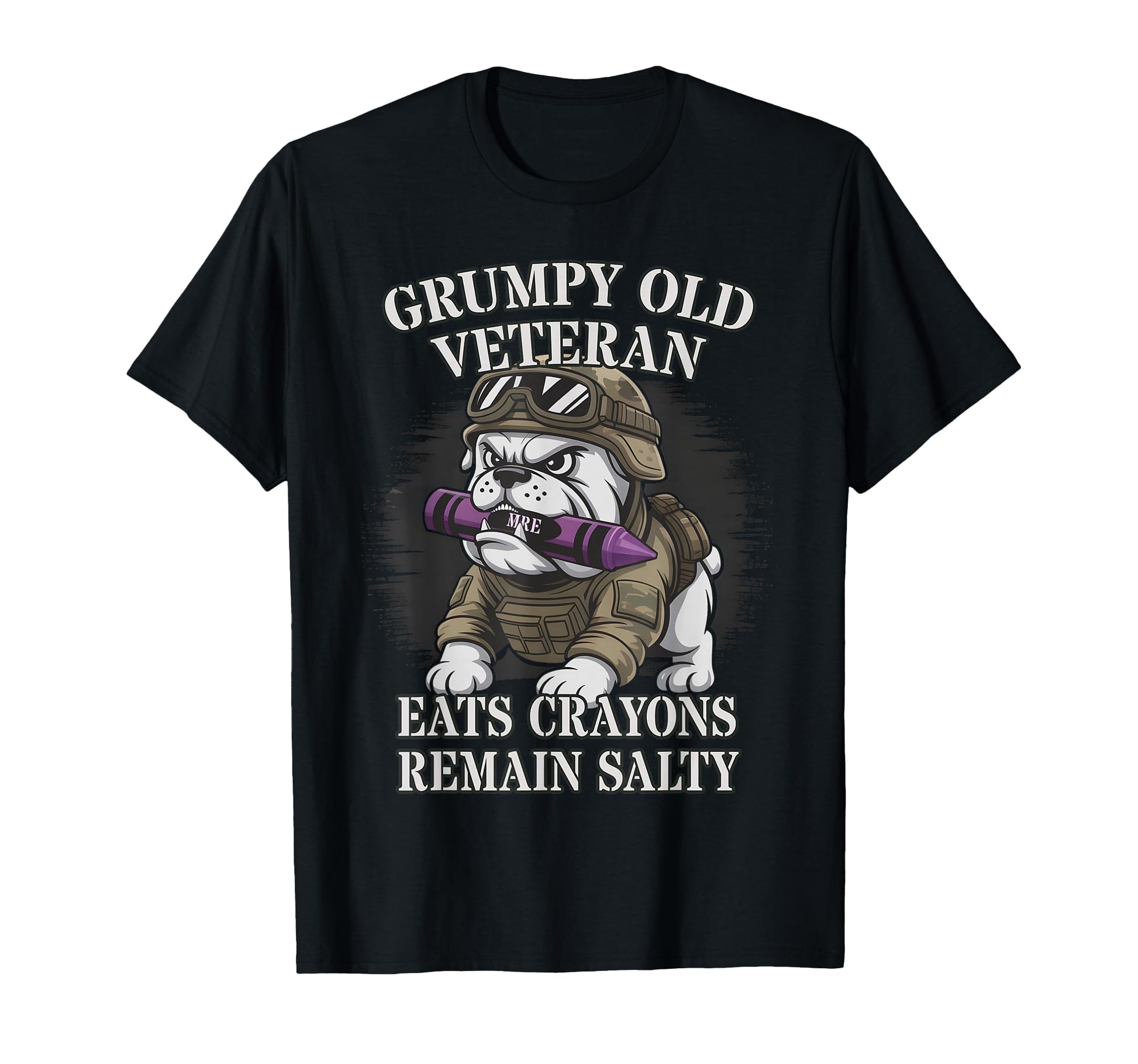 Grumpy Old Veteran Eat Crayons Salty T-Shirt - Novelty Apparel for Adults - T-Shirt, Sweatshirt, Hoodie
