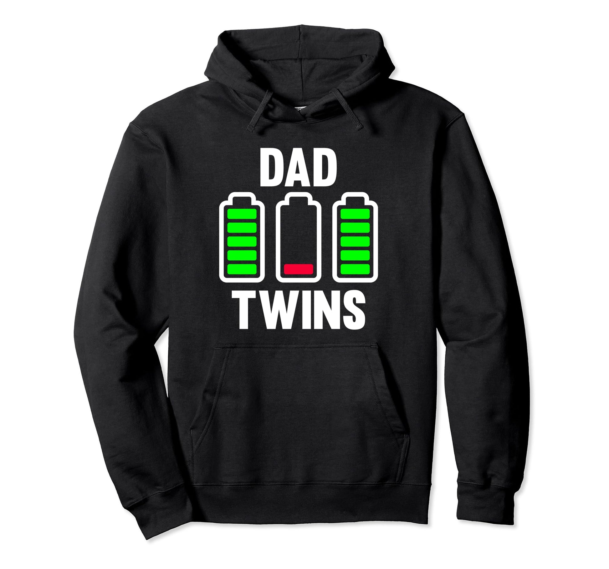 Funny Tired Dad Twins Low Battery Daddy Hoodie - Novelty Apparel Unisex - T-Shirt, Sweatshirt, Hoodie