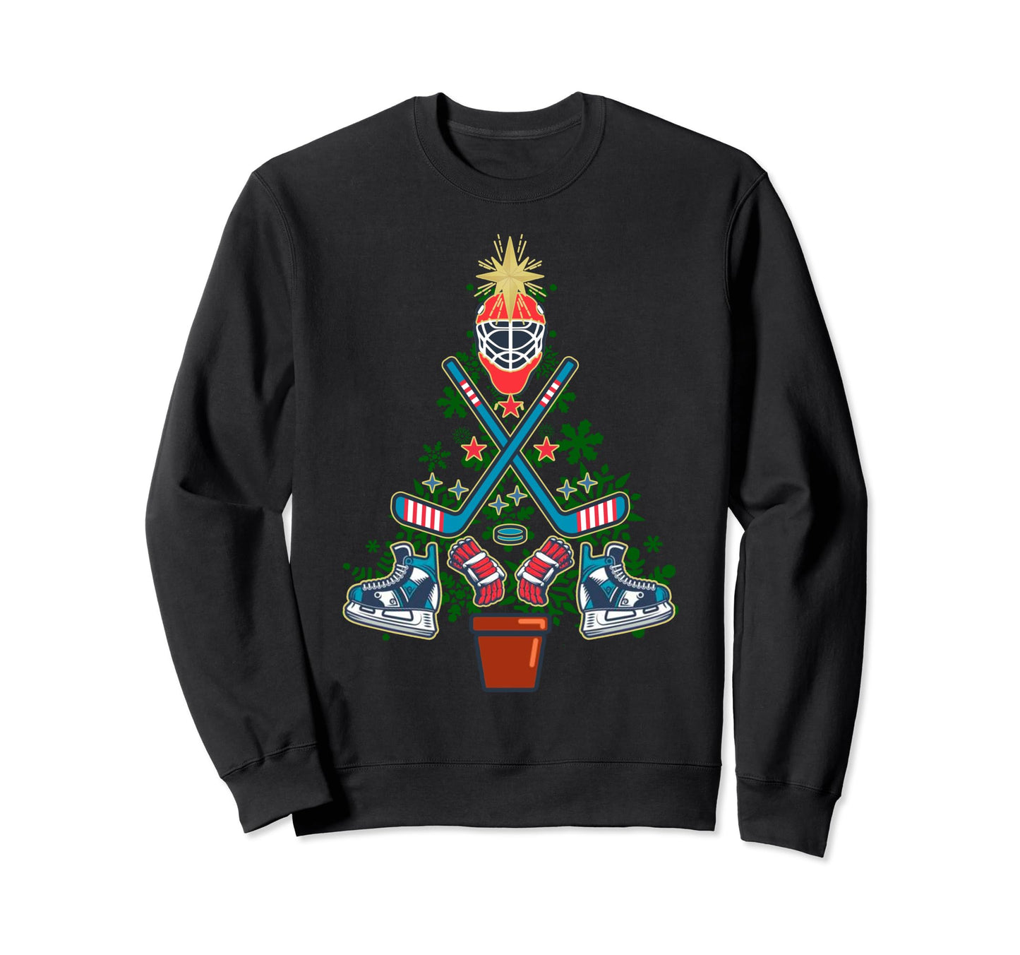 Ice Hockey Tree Funny Ugly Sweatshirt - Streetwear Style for Adults - T-Shirt, Sweatshirt, Hoodie