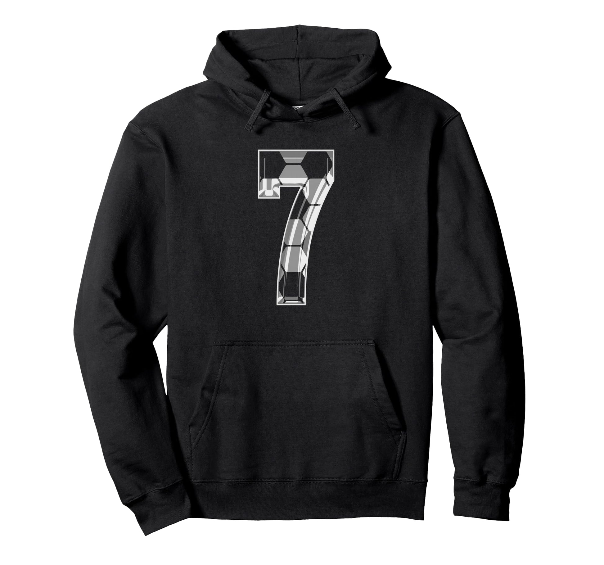 Soccer Number 7 Soccer Fan Ball Pattern 7 Hoodie - Custom Art Print Unisex - T-Shirt, Sweatshirt, Hoodie