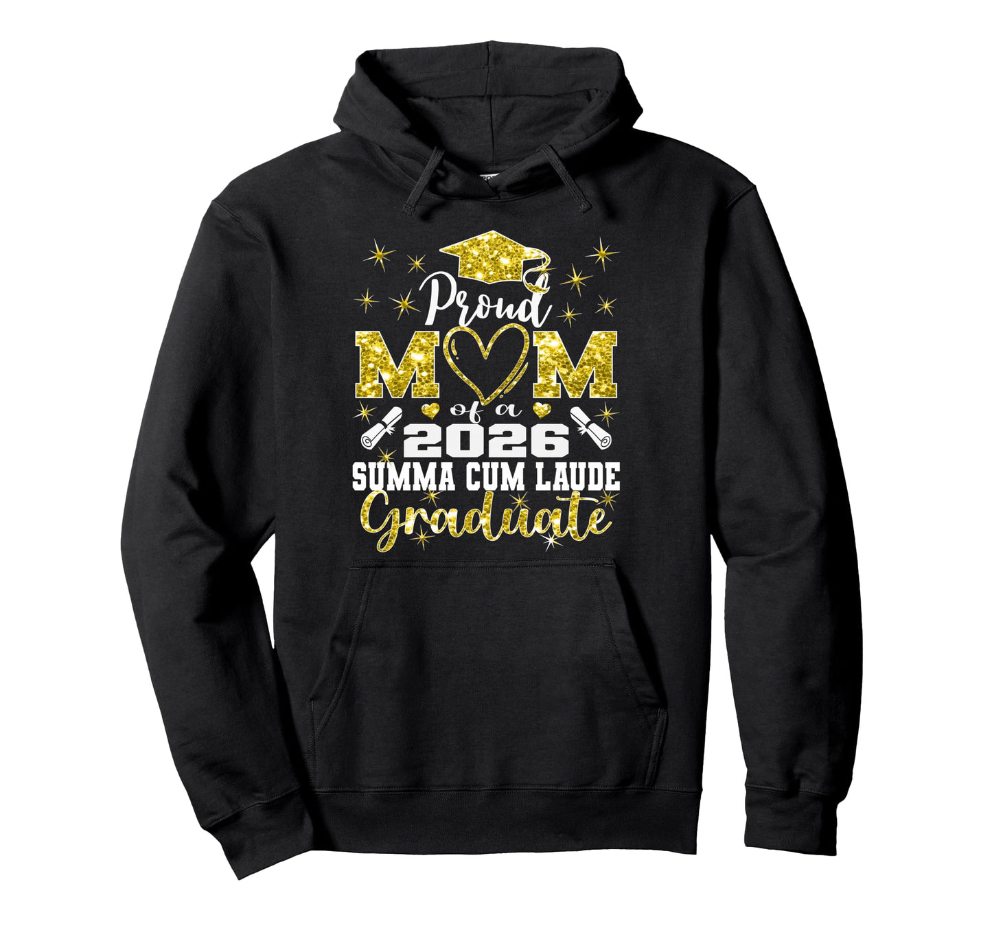 Proud Mom 2026 Summa Cum Laude Hoodie - Aesthetic Graphic for Adults - T-Shirt, Sweatshirt, Hoodie