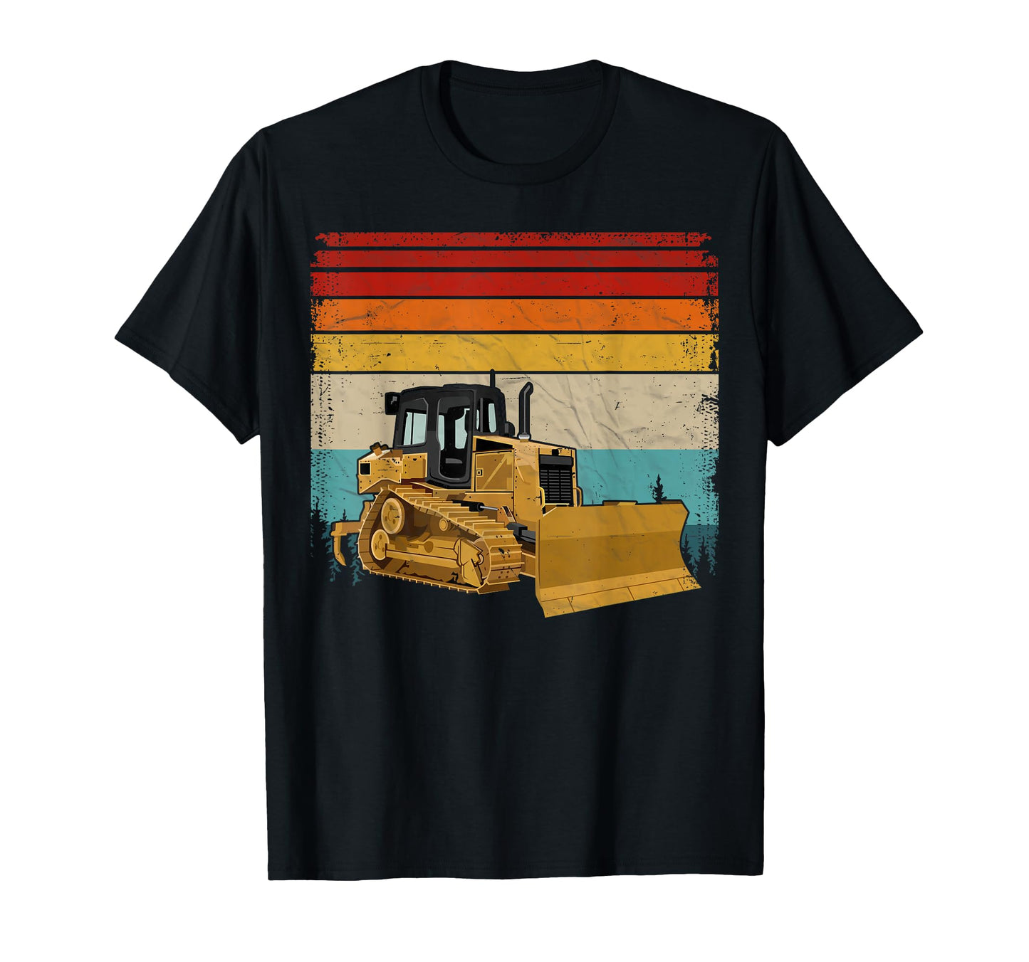 Bulldozer Distressed Bulldozer T-Shirt - Fun Novelty Design for Adults - T-Shirt, Sweatshirt, Hoodie