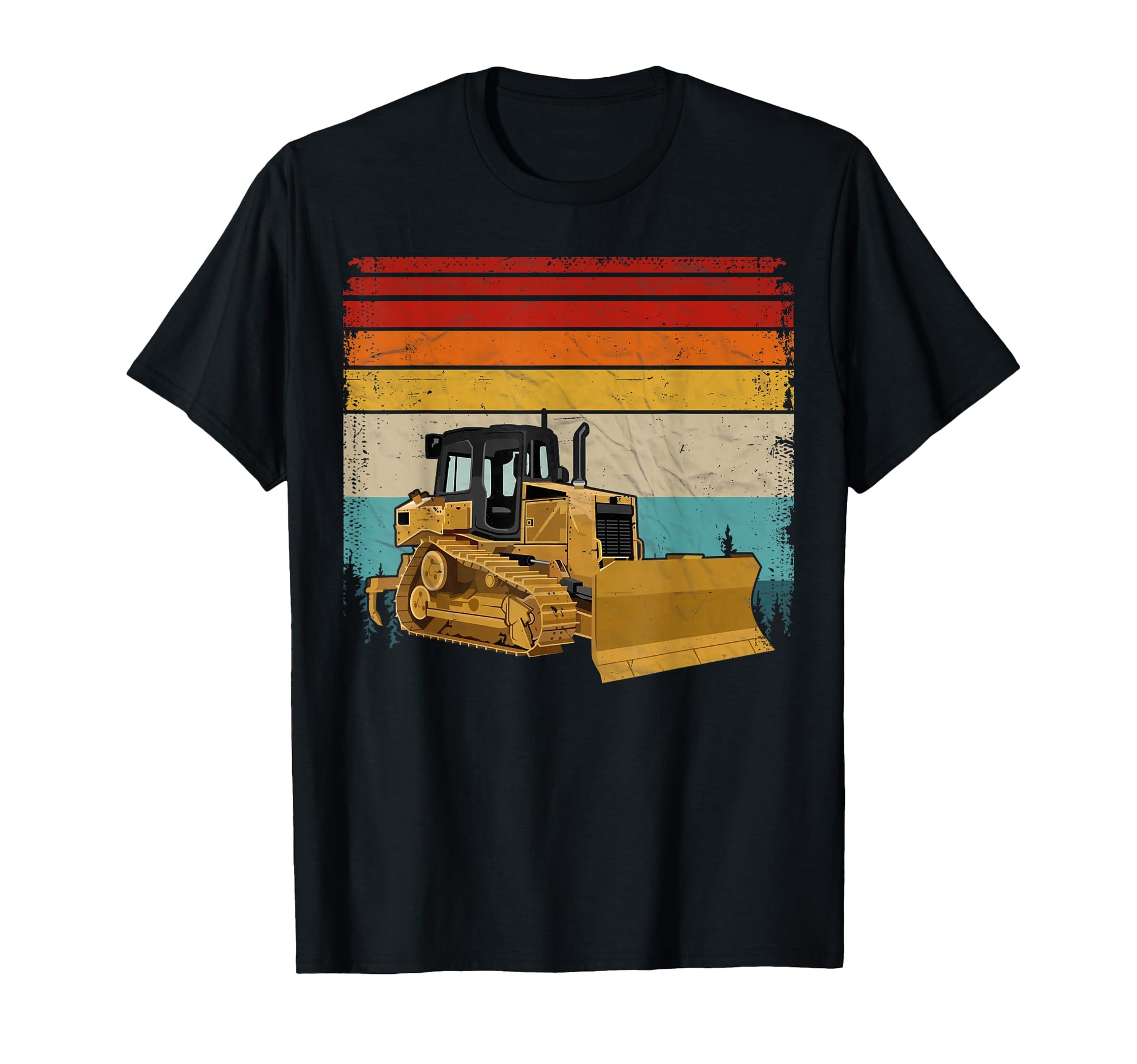Bulldozer Distressed Bulldozer T-Shirt - Fun Novelty Design for Adults - T-Shirt, Sweatshirt, Hoodie